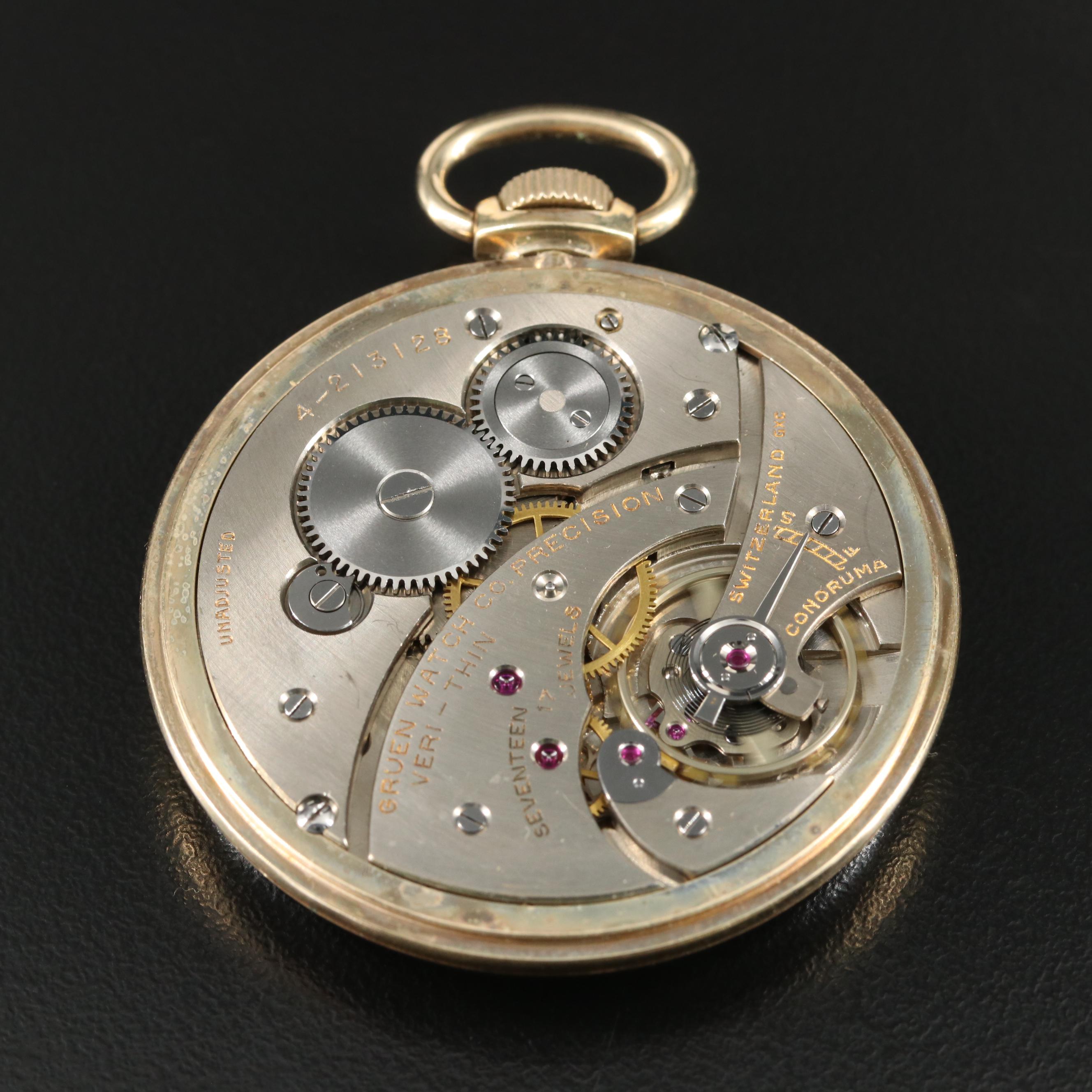 Vintage Gruen Veri-Thin Precision Pocket Watch