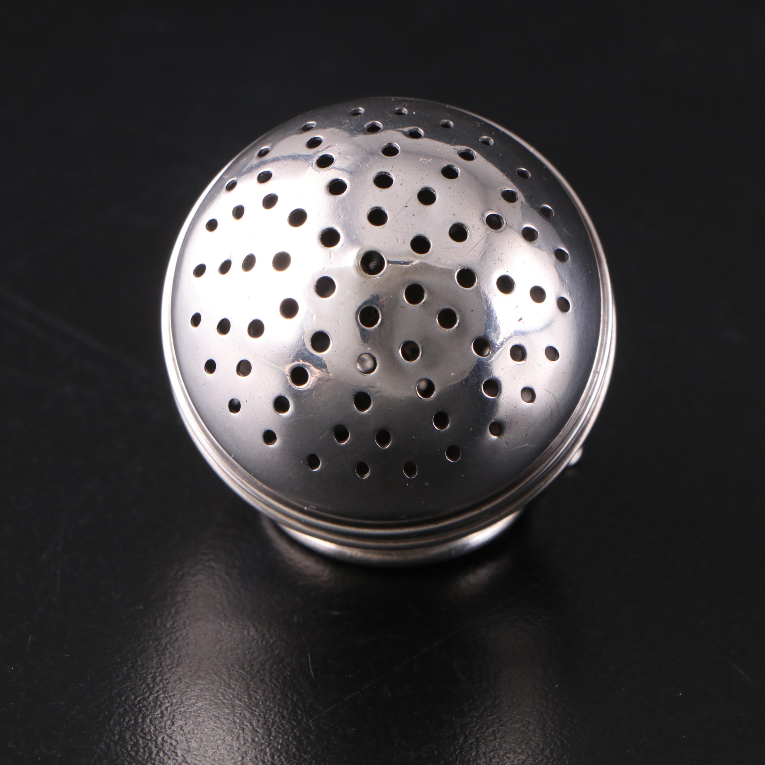 Silver Plate Tea Strainer on Chain