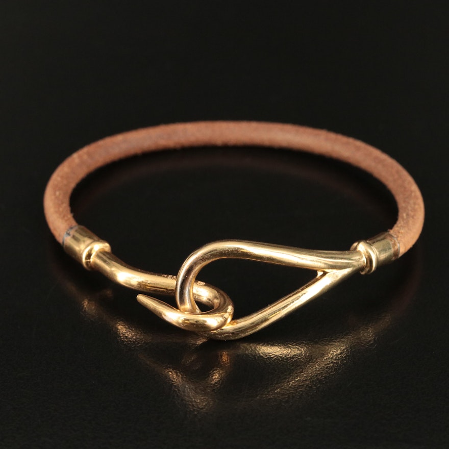 Hermès Jumbo Hook Leather Bracelet
