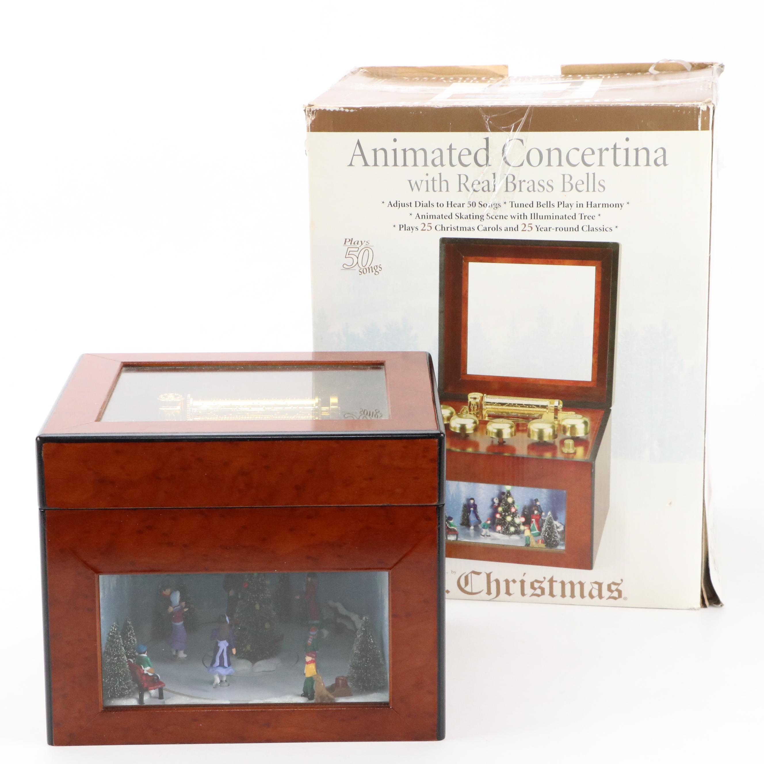 Gold Label Mr. Christmas Animated Concertina Music Box in Original Packaging