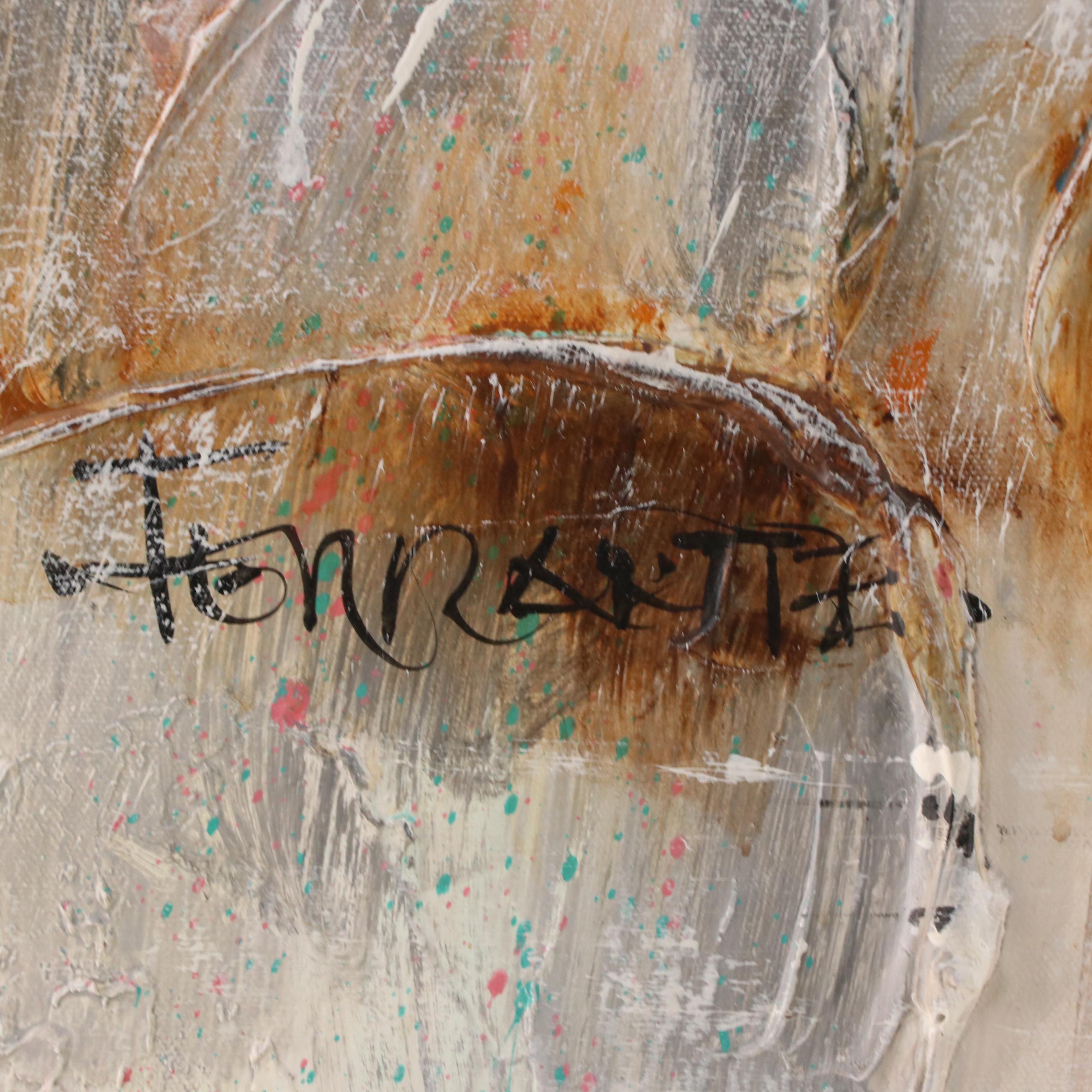 Mario de Ferrante Abstract Expressionist Oil Painting, Late 20th Century