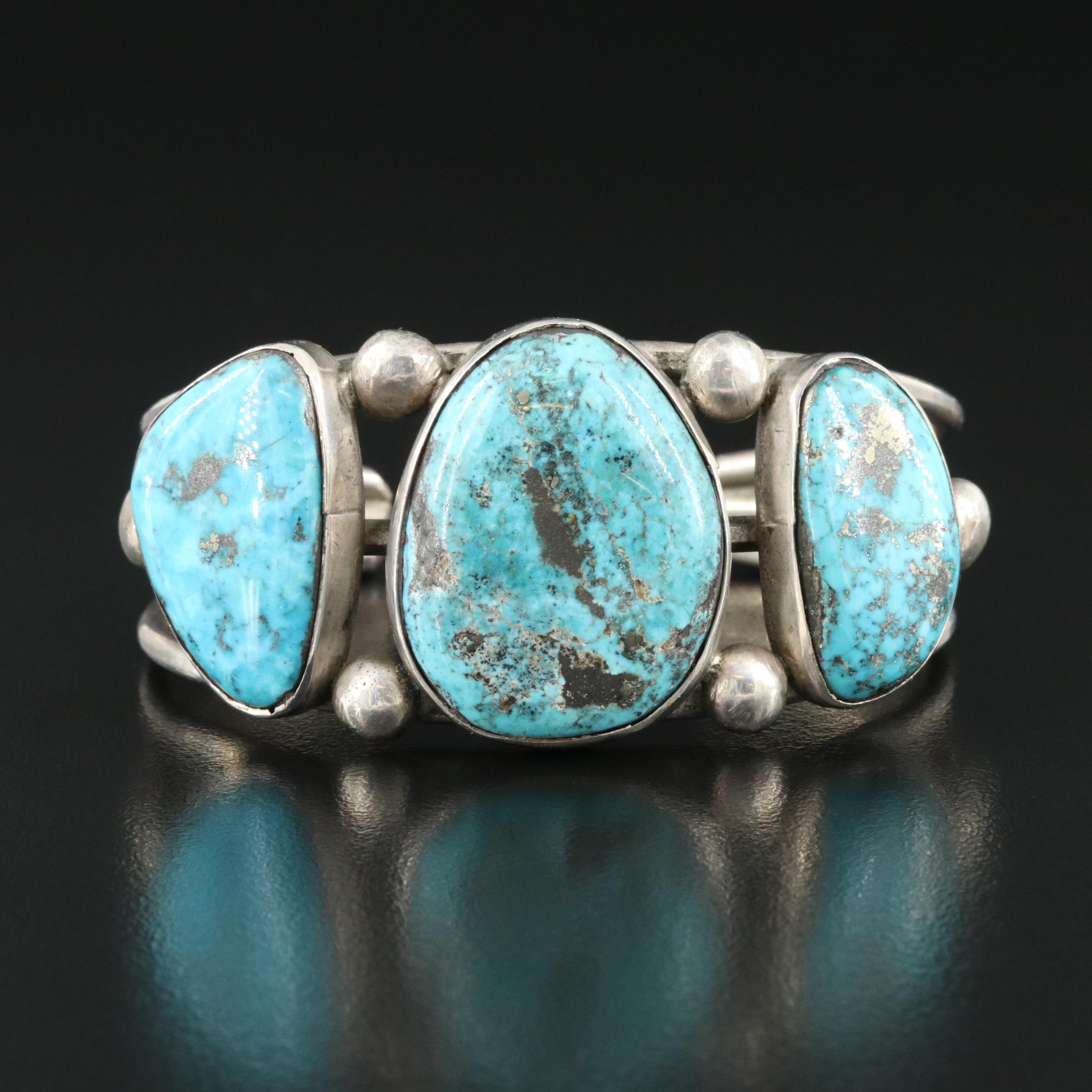 Southwestern Sterling Turquoise Cuff