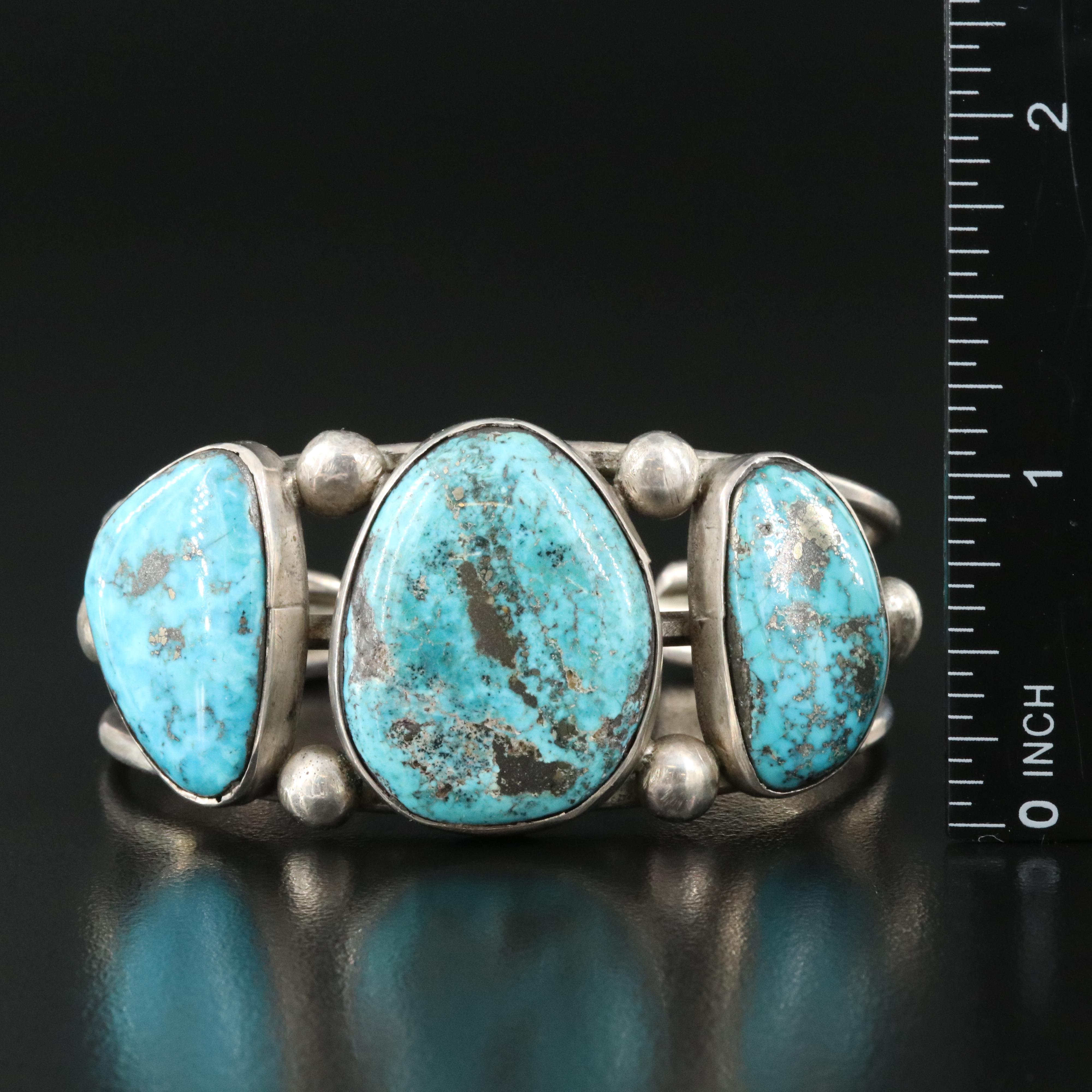 Southwestern Sterling Turquoise Cuff