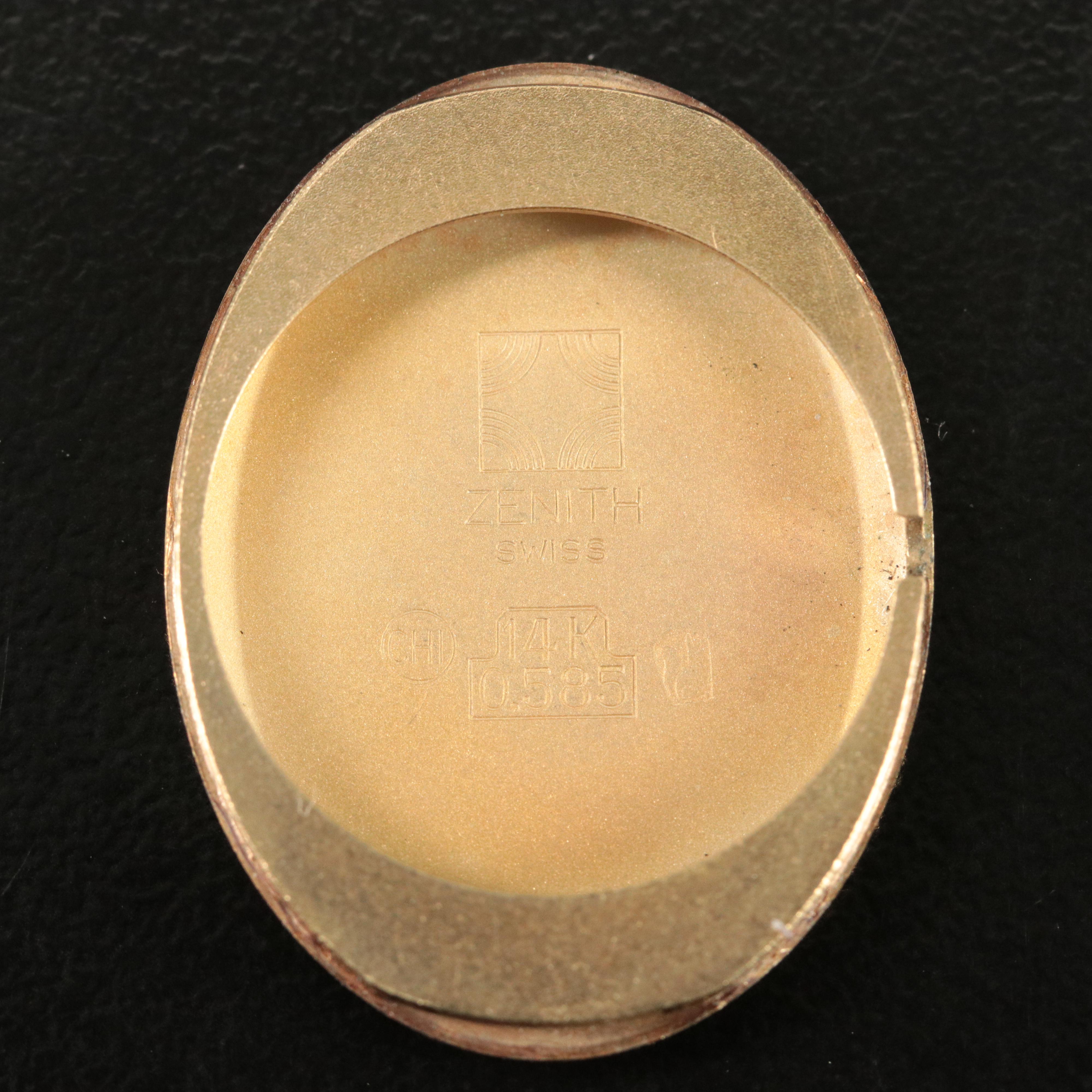 Vintage 14K Movado Zenith Diamond Dial Watch