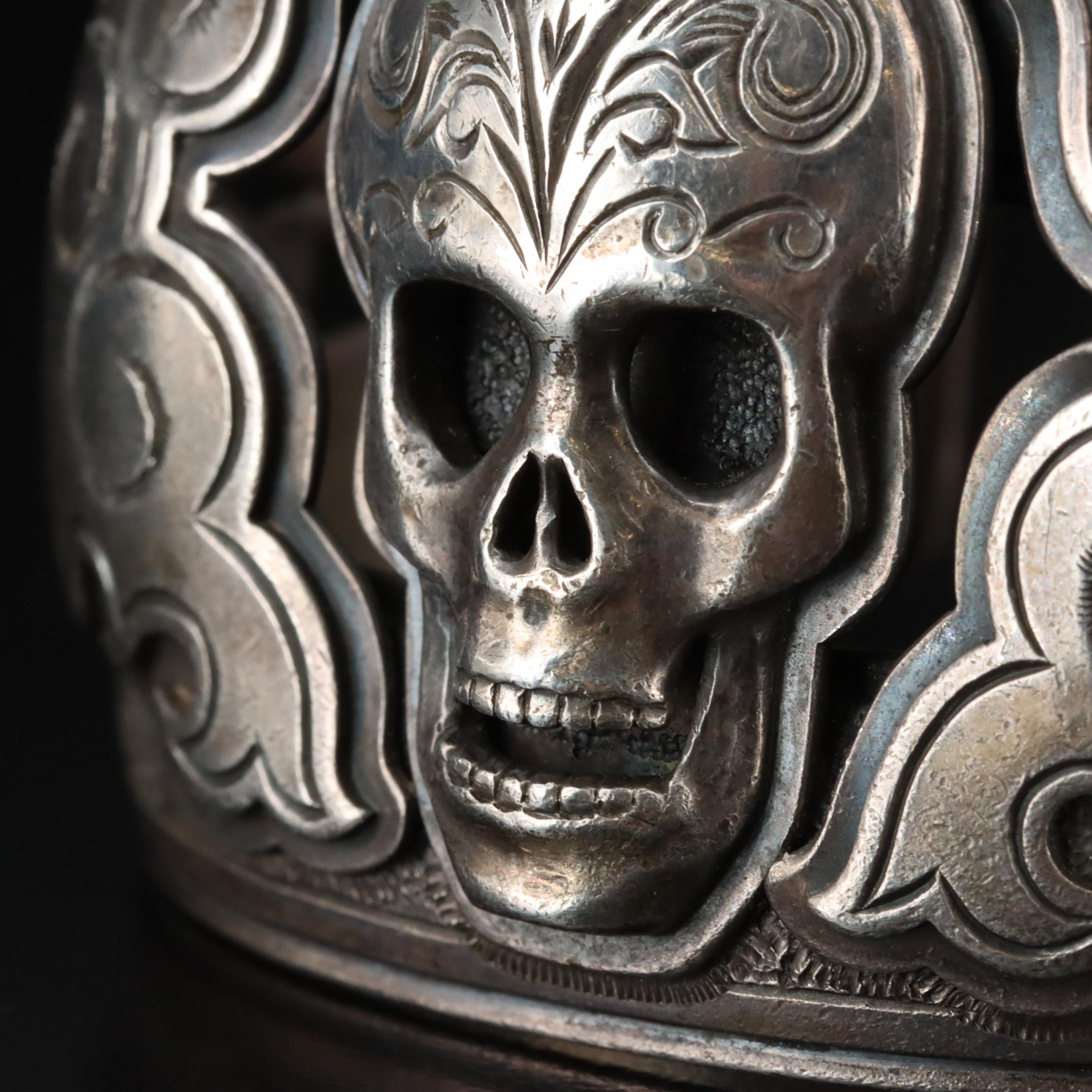 Mona Van Riper for J.W. Cooper Sterling Skull and Flame Cuff
