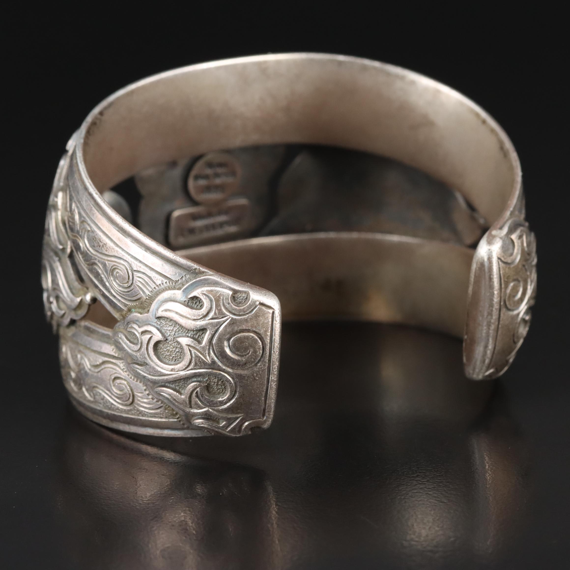 Mona Van Riper for J.W. Cooper Sterling Skull and Flame Cuff