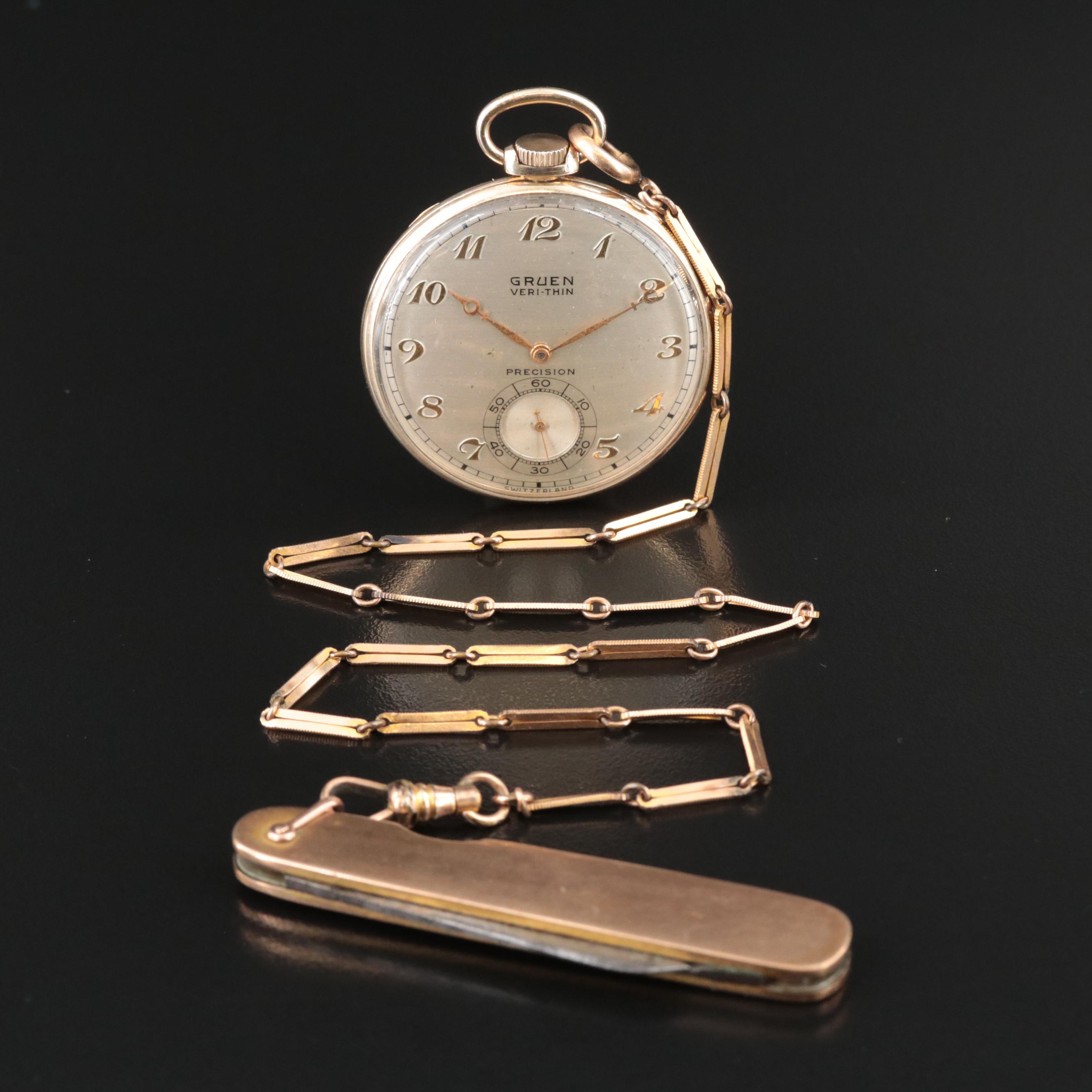 Vintage Gruen Veri-Thin Precision Pocket Watch