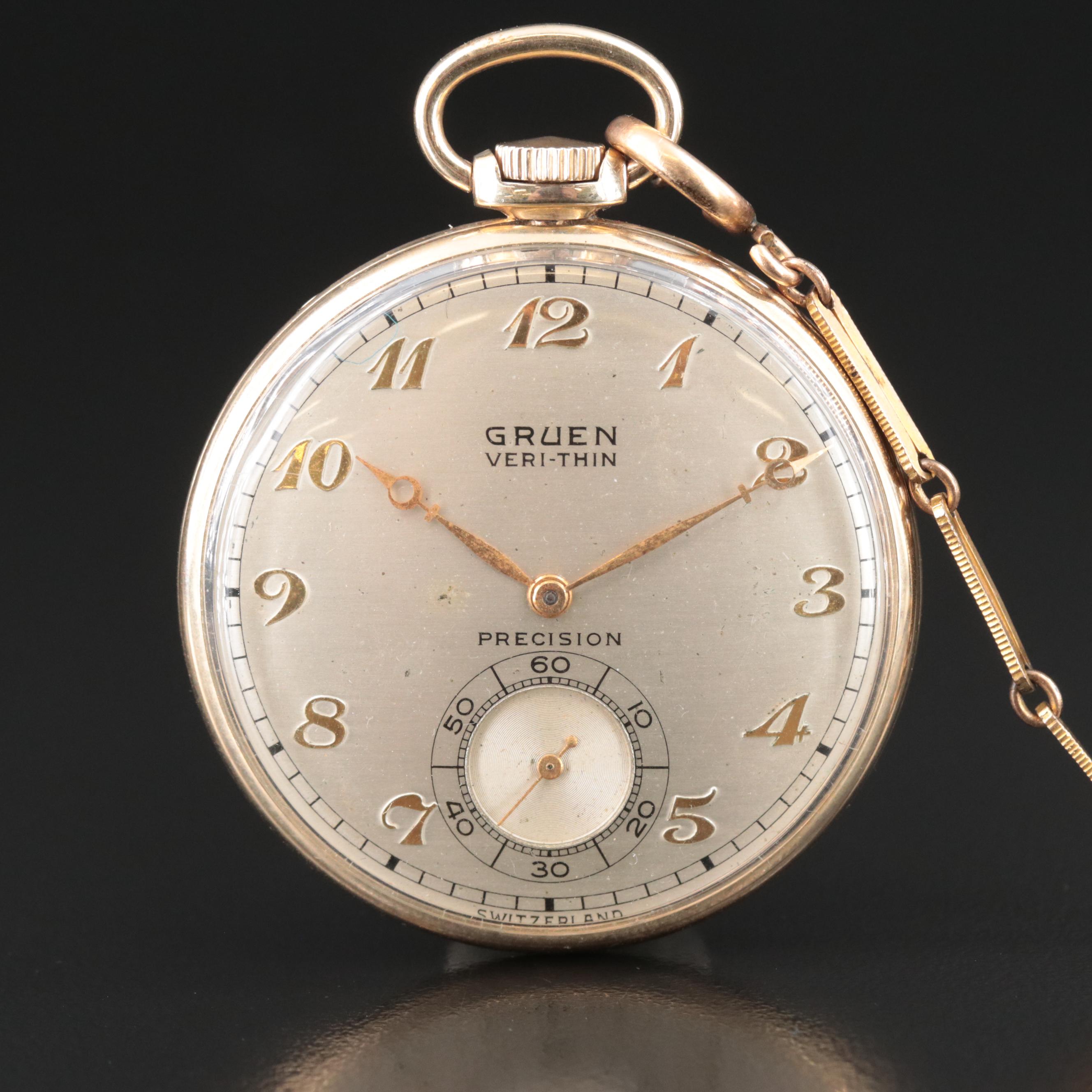 Vintage Gruen Veri-Thin Precision Pocket Watch
