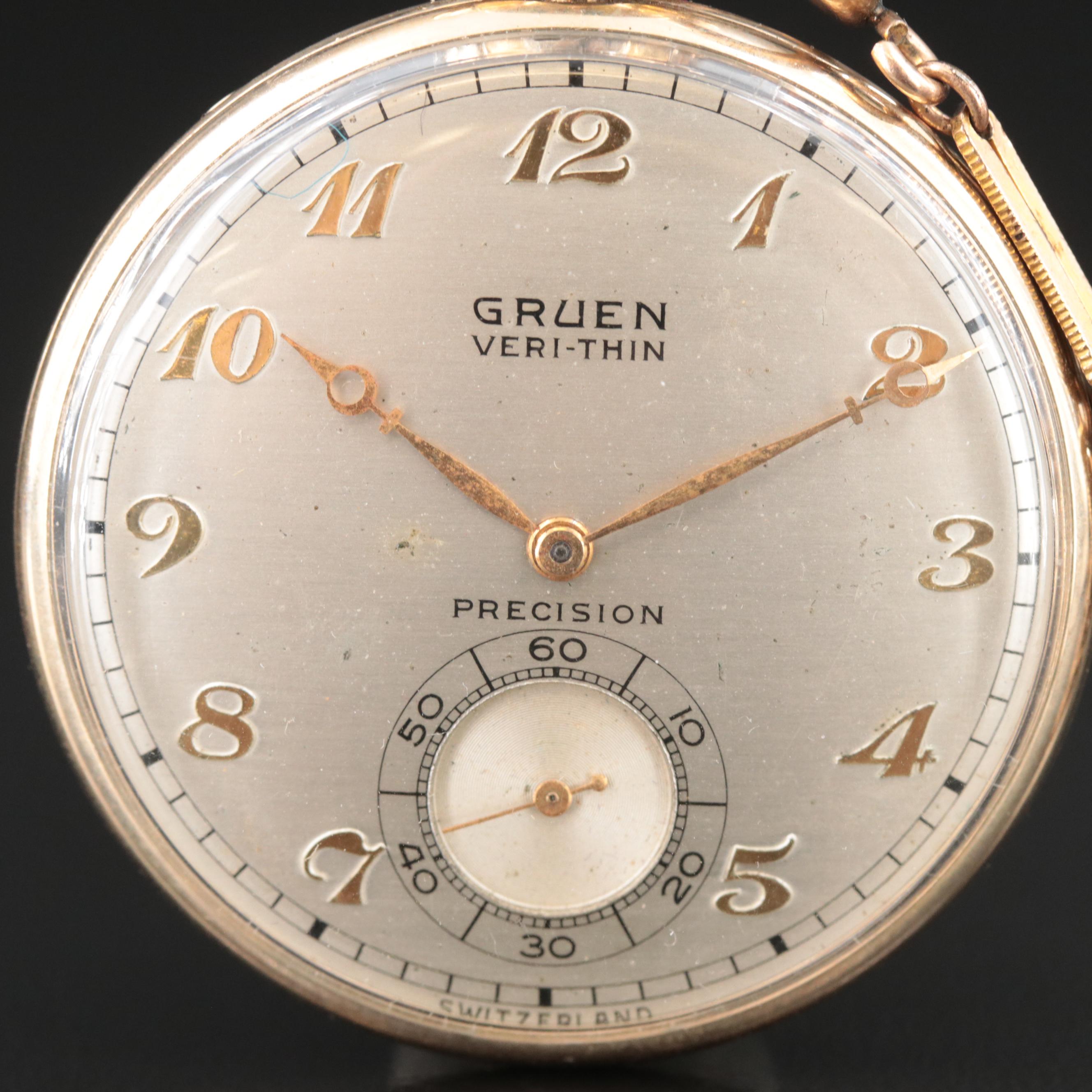 Vintage Gruen Veri-Thin Precision Pocket Watch