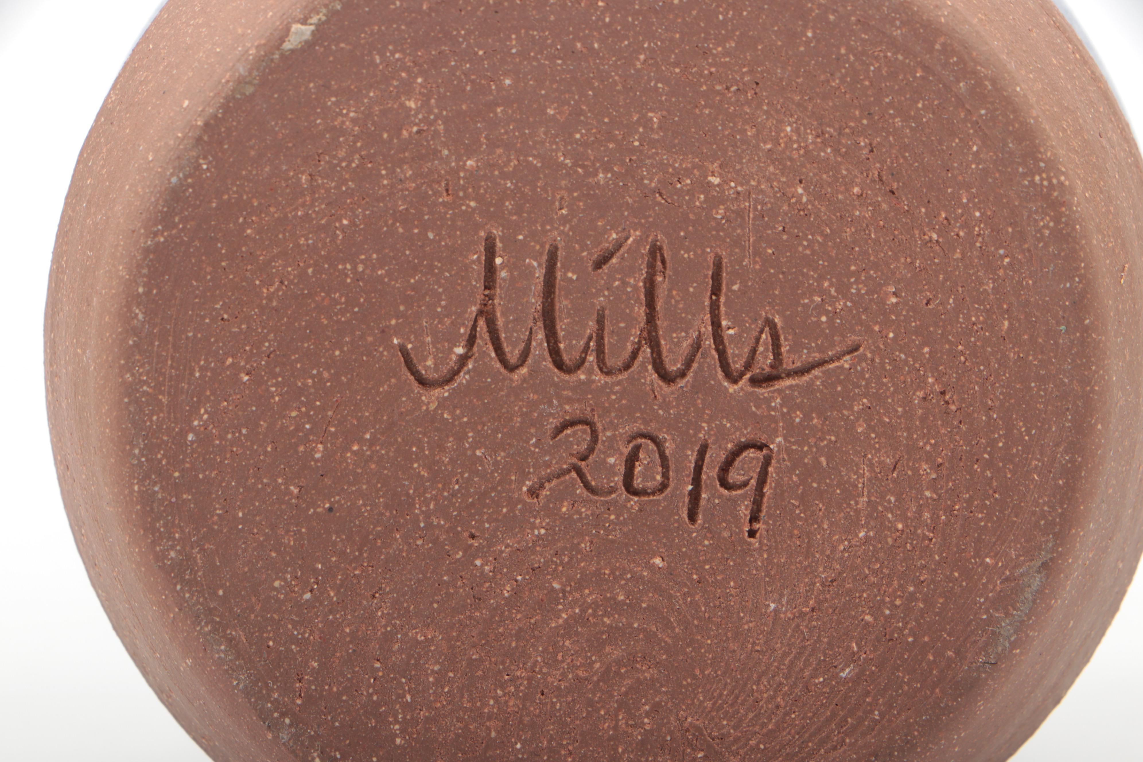 Artist Signed Earthenware Plate with Other Art Pottery Vases and Decor