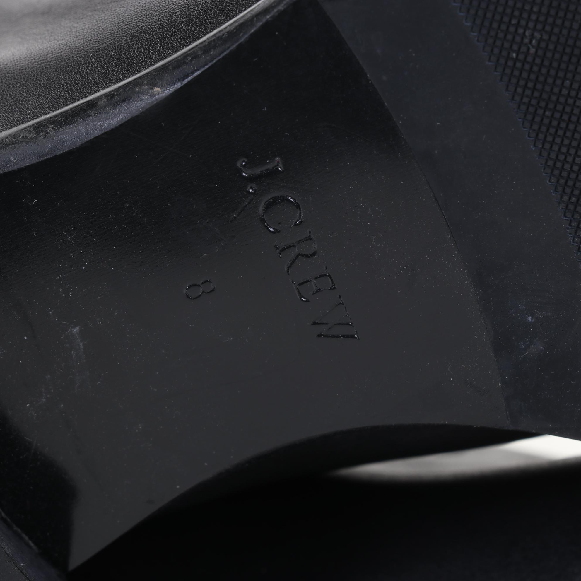 J. Crew Brown and Black Leather Low-Heel Calf Boots