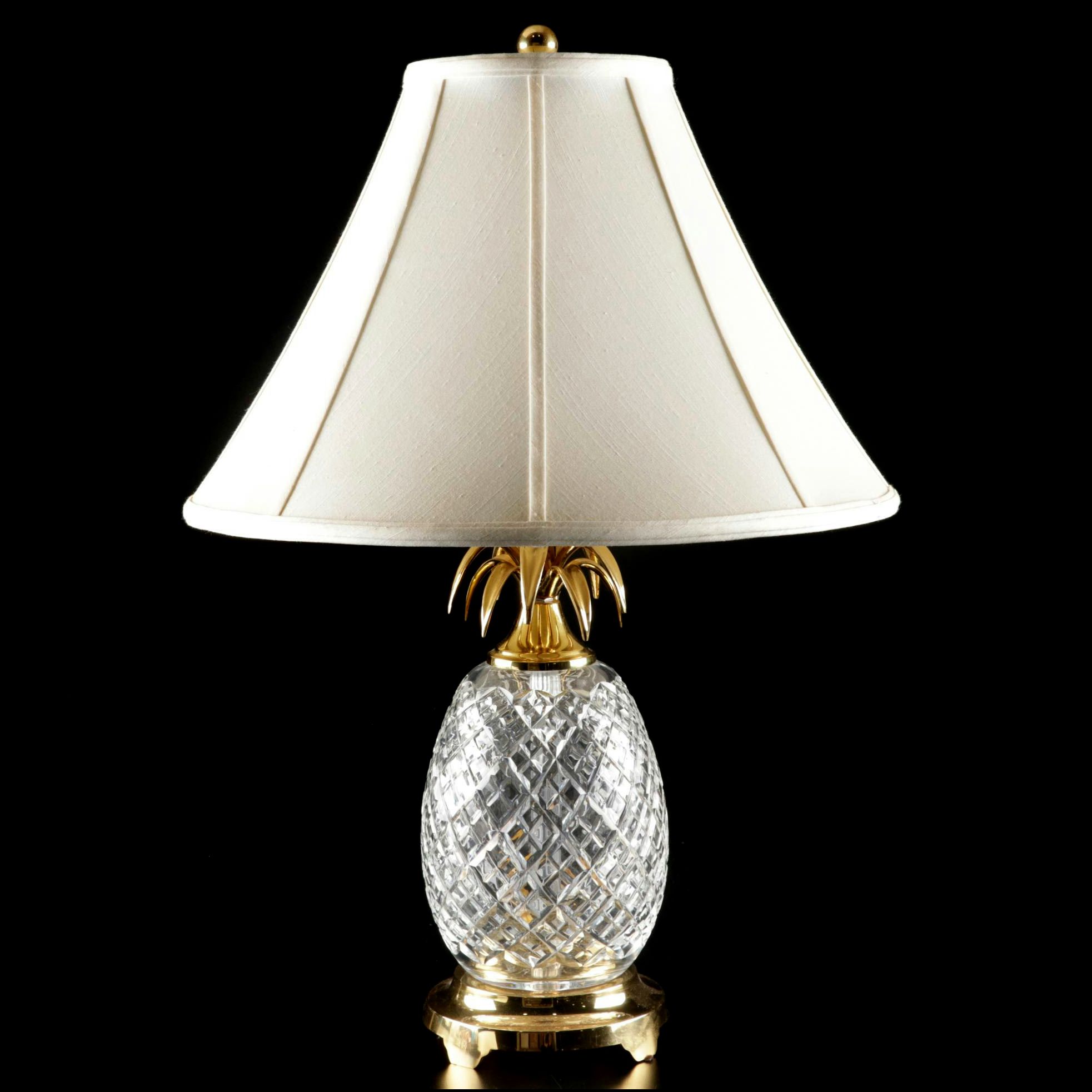 Waterford Hospitality Collection Cut Crystal and Brass Pineapple Table Lamp