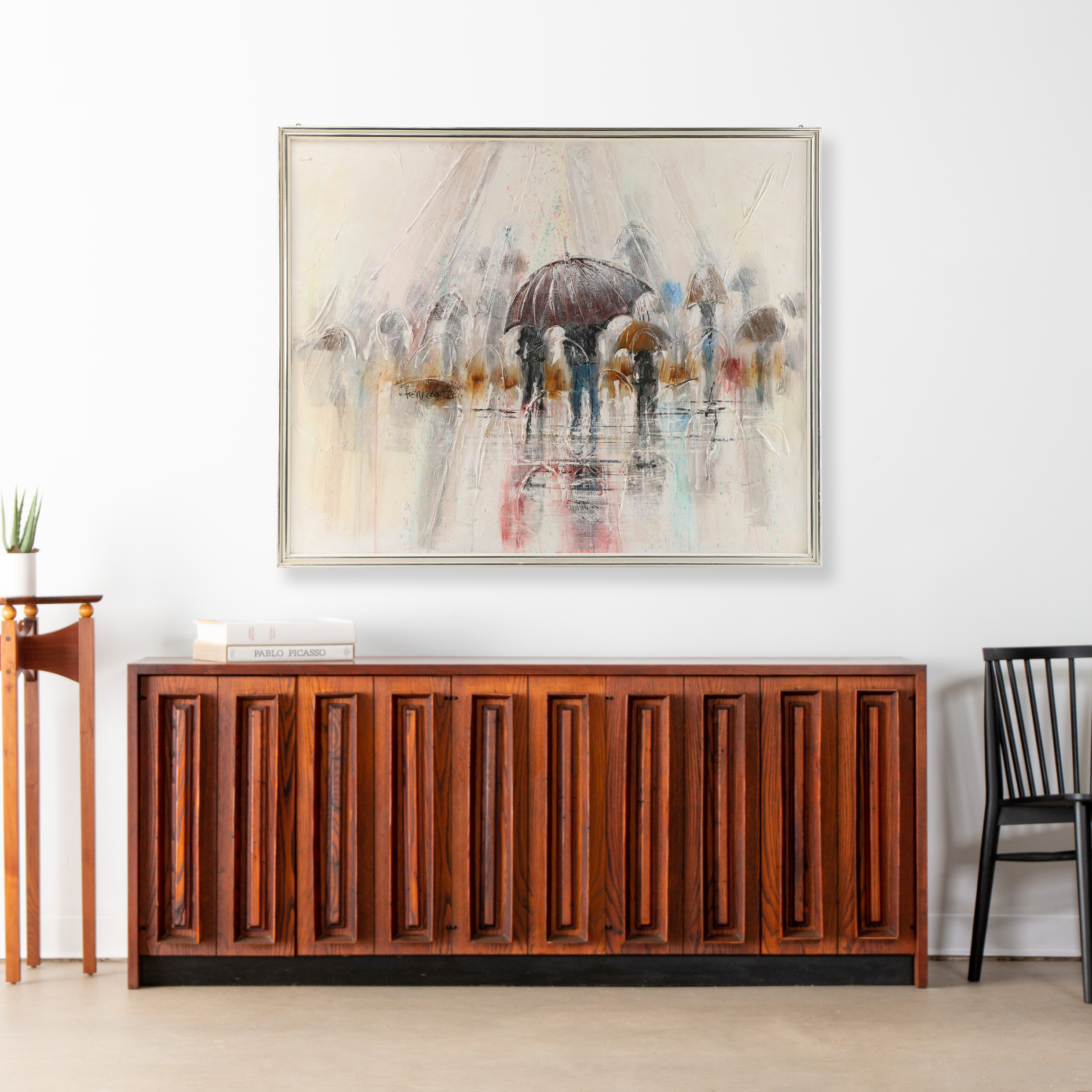 Mario de Ferrante Abstract Expressionist Oil Painting, Late 20th Century