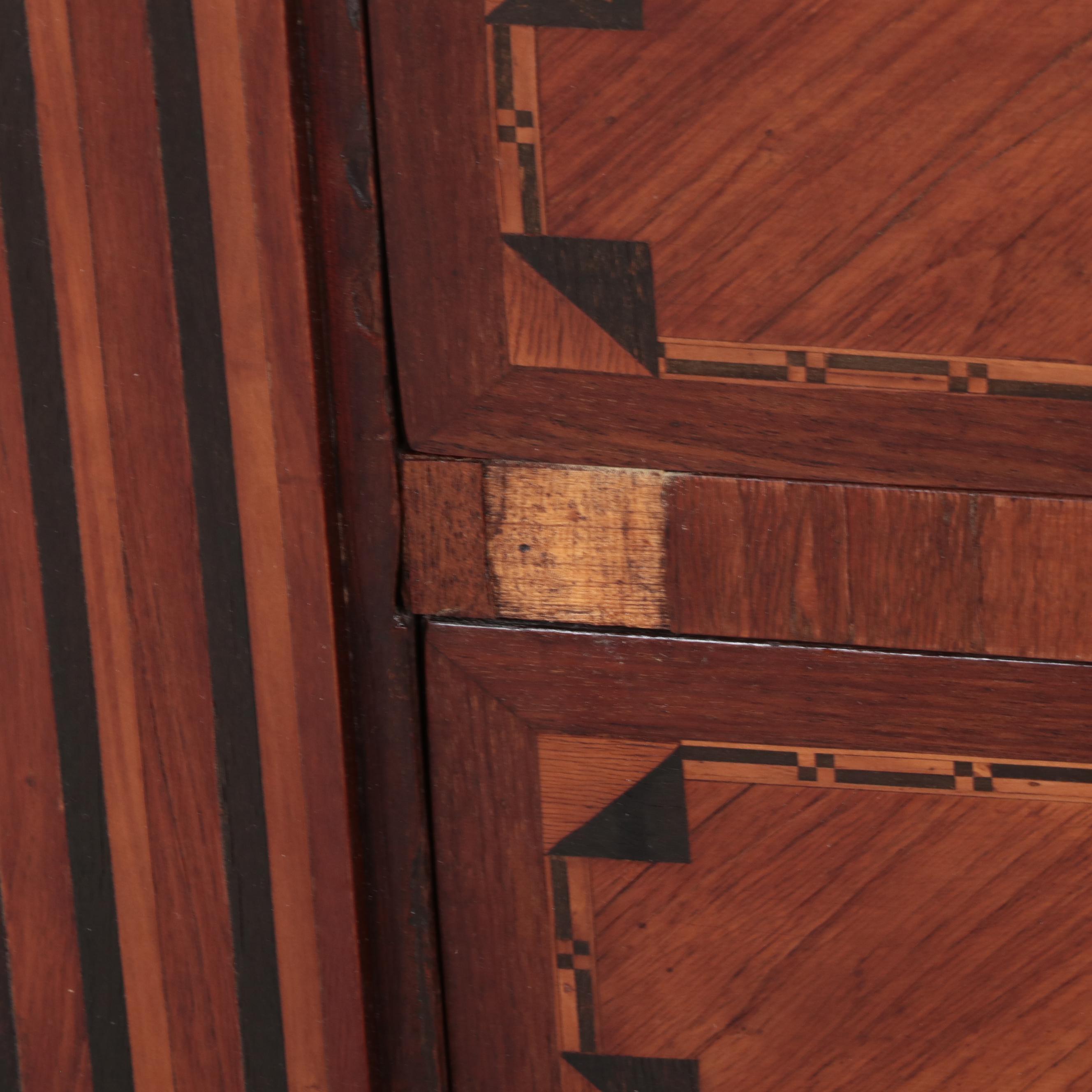 Louis XVI Style Kingwood, Marquetry, and Marble Top Secrétaire à Abattant