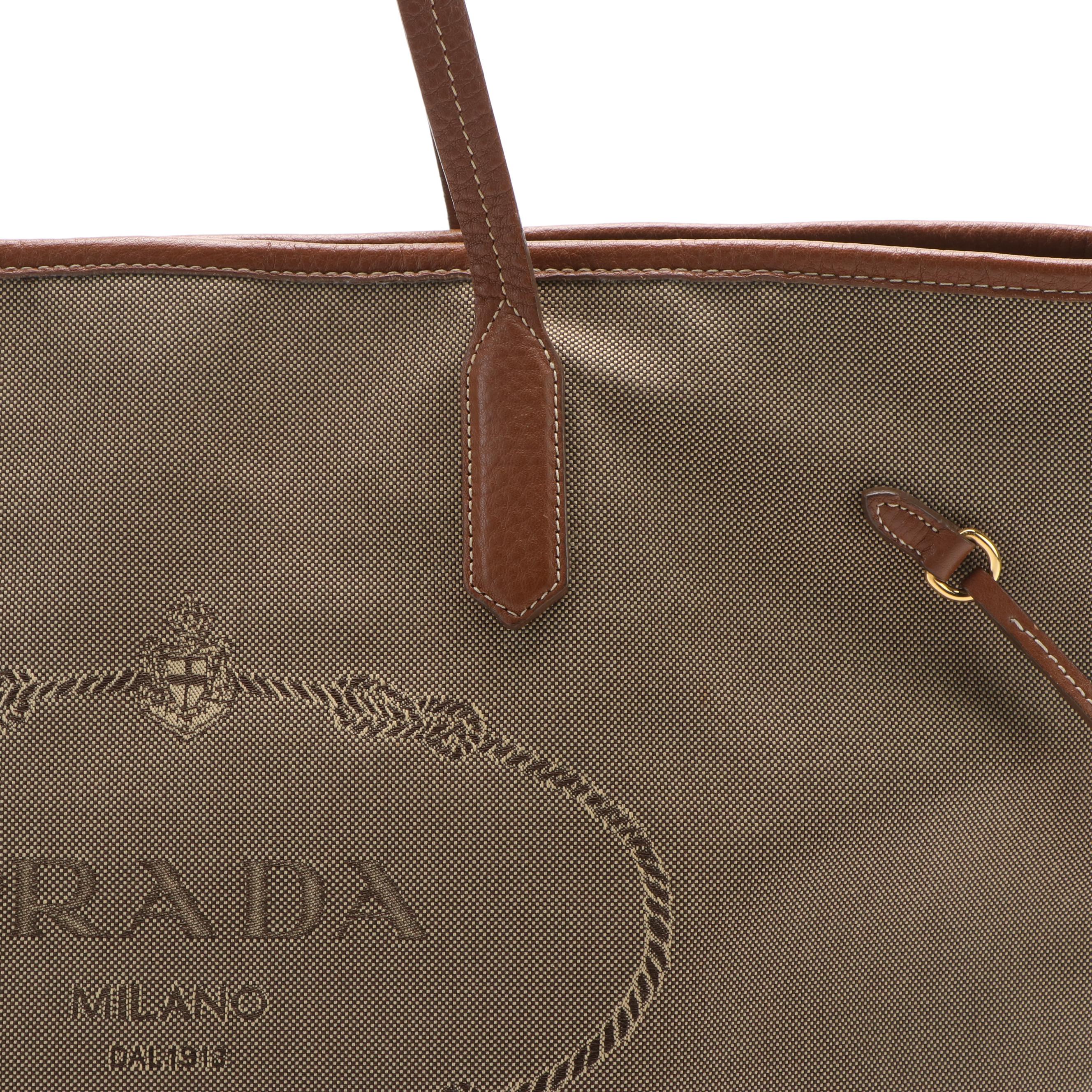Prada Jacquard Logo Canvas Tote Bag