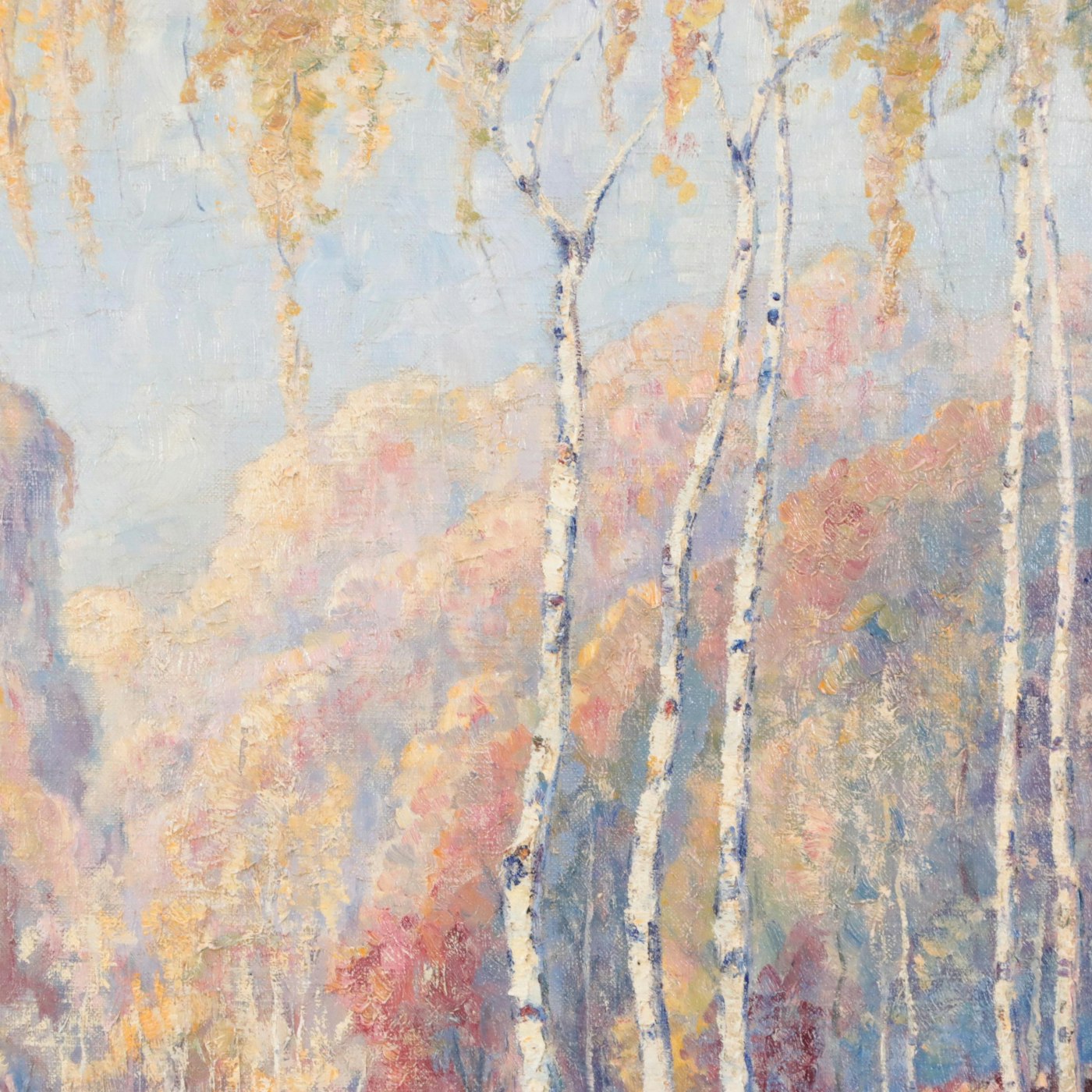 Archie Sinclair Oil Painting of Wooded Landscape With Birches, 1932 | EBTH