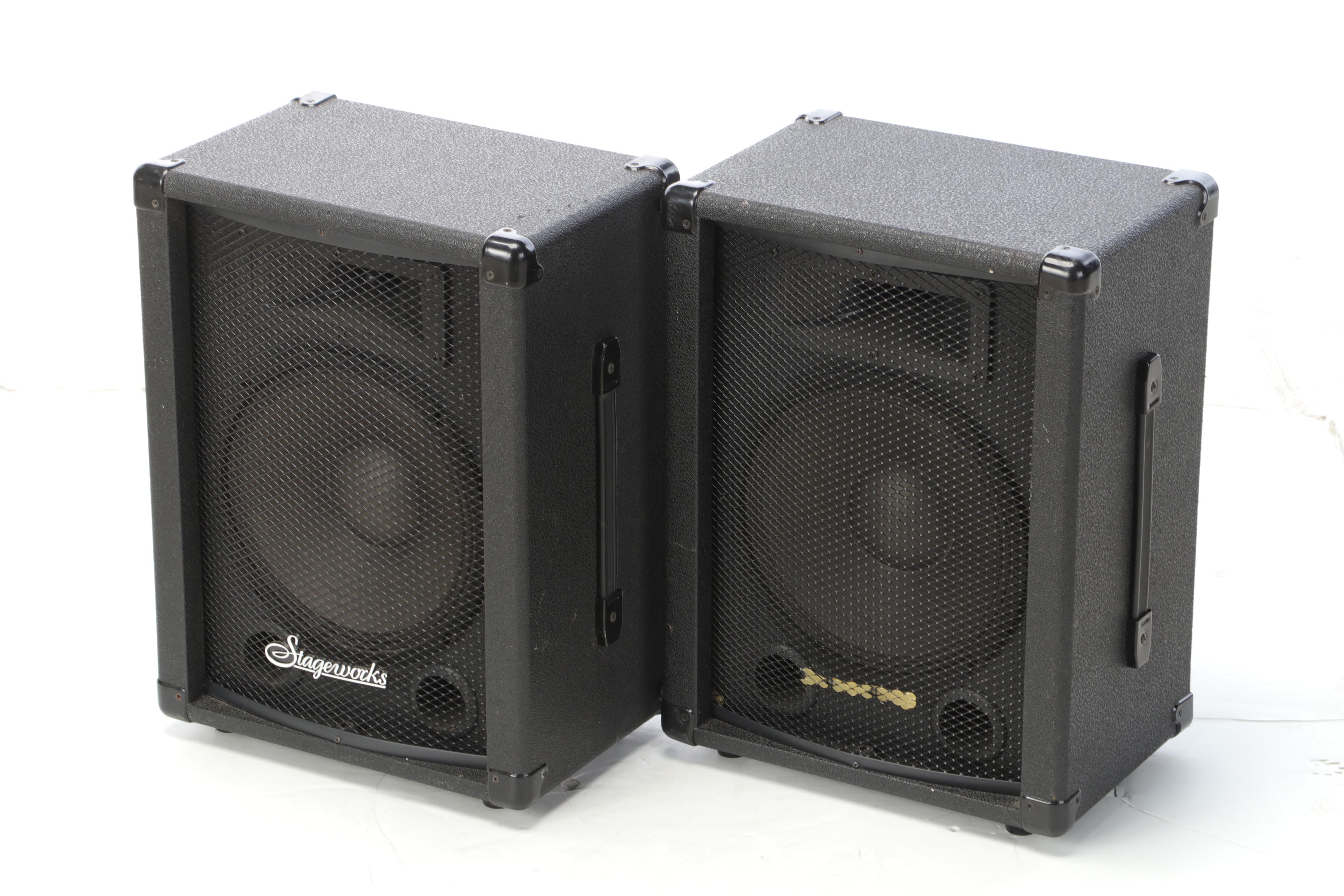 Peavey 4 Channel Powered Mixer with Stageworks Speakers and More