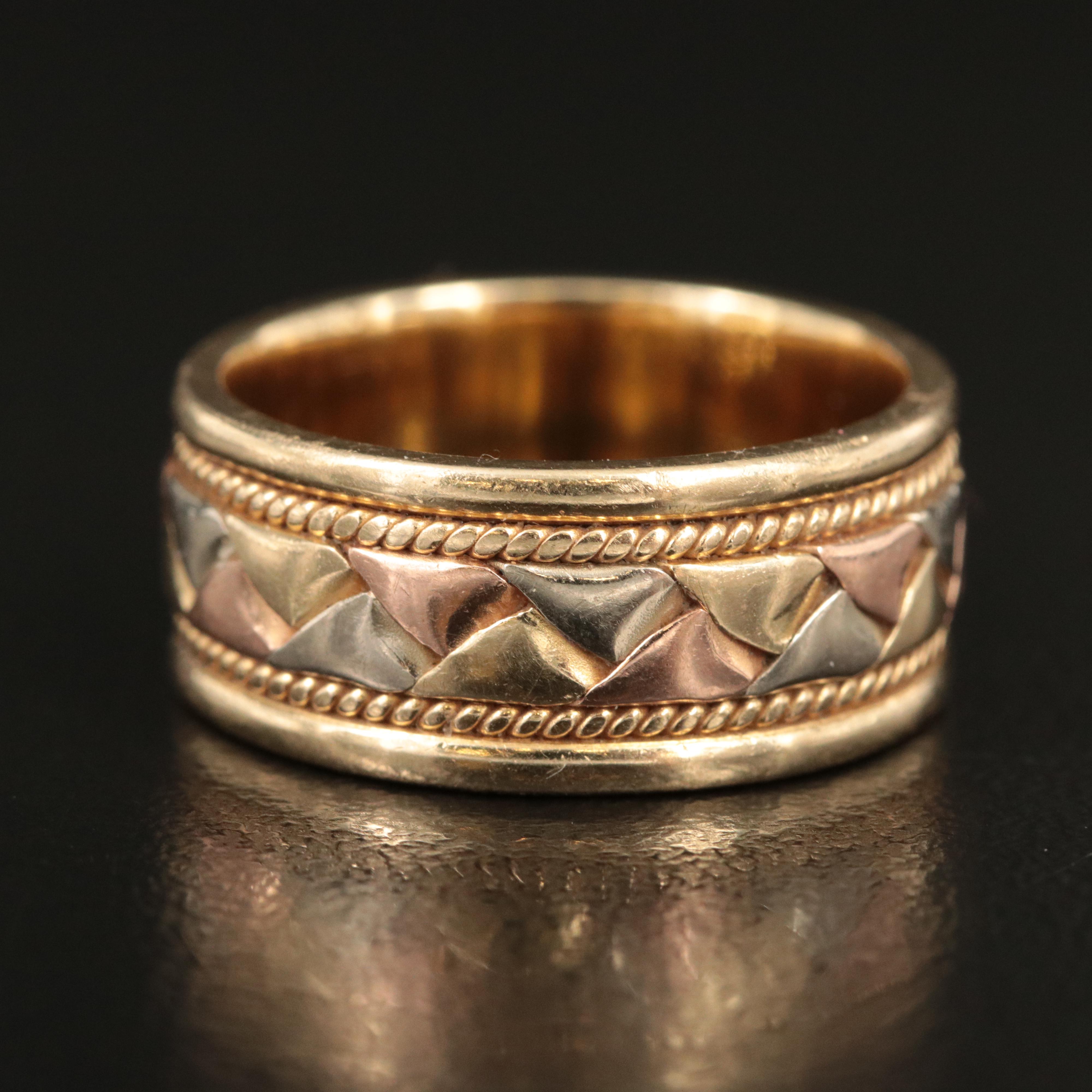 14K Tri-Color Braided Band