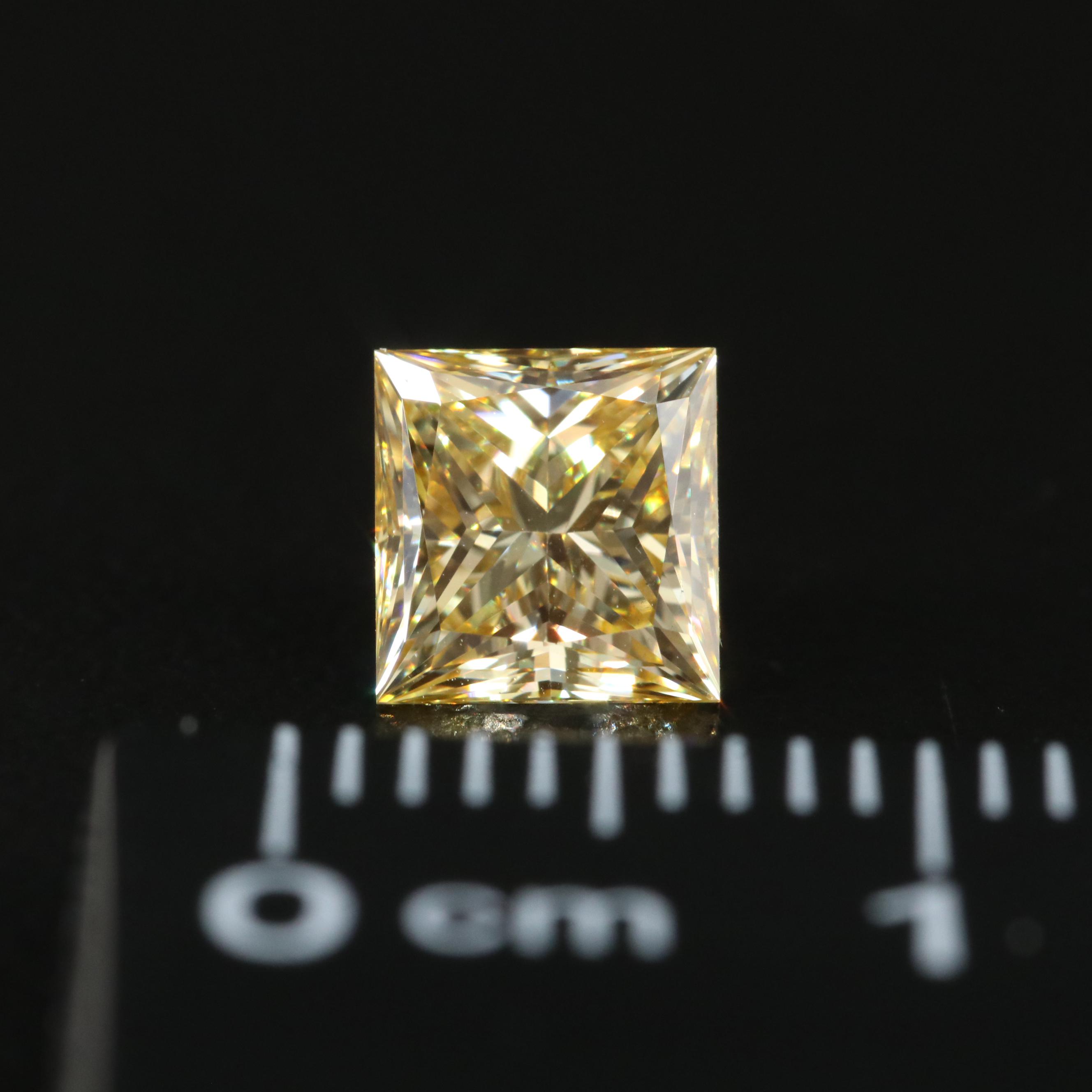 Loose 1.07 CT Lab Grown Fancy Intense Yellow Diamond