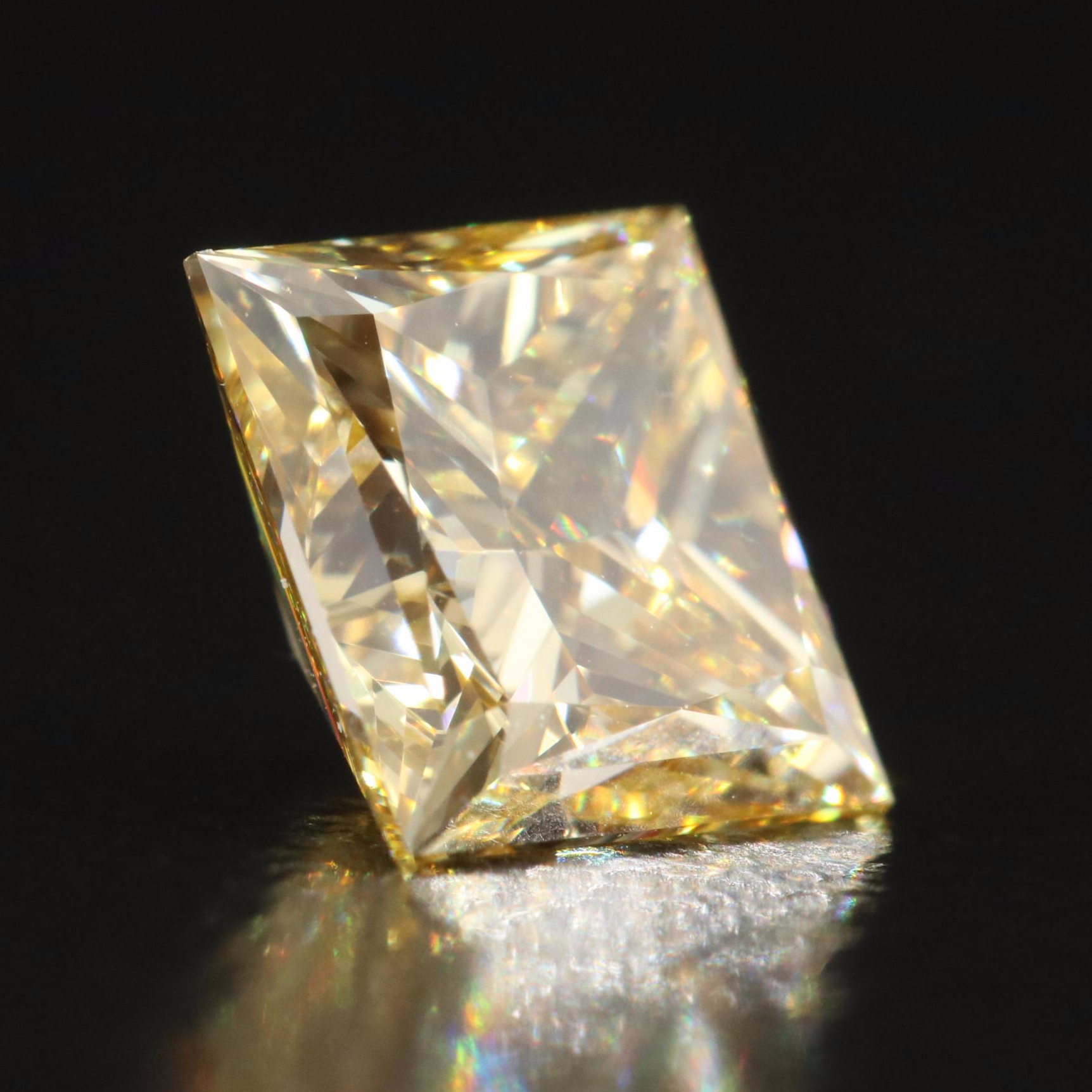 Loose 1.07 CT Lab Grown Fancy Intense Yellow Diamond