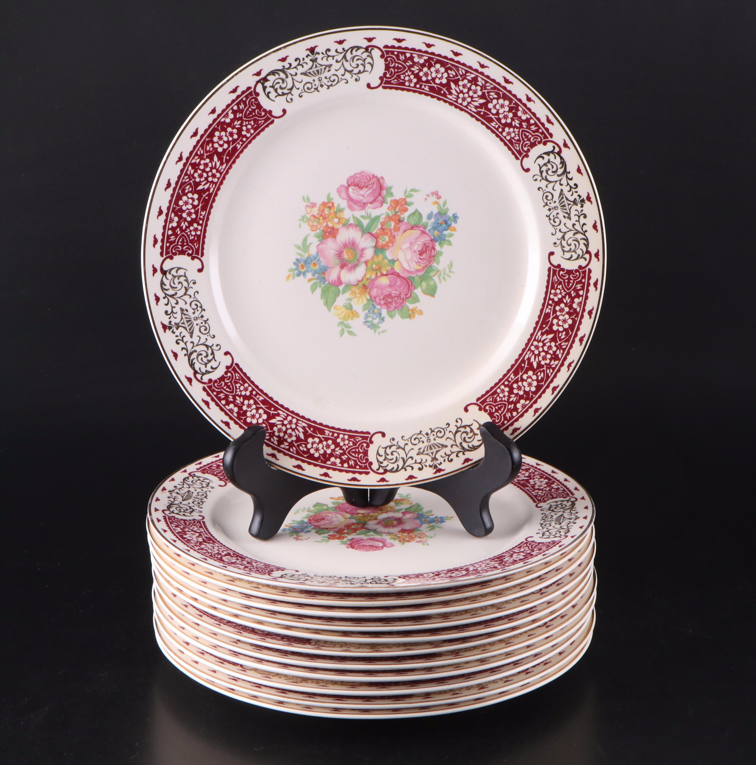 Homer Laughlin "Royal Maroon" Ceramic Dinnerware, 1941-1948