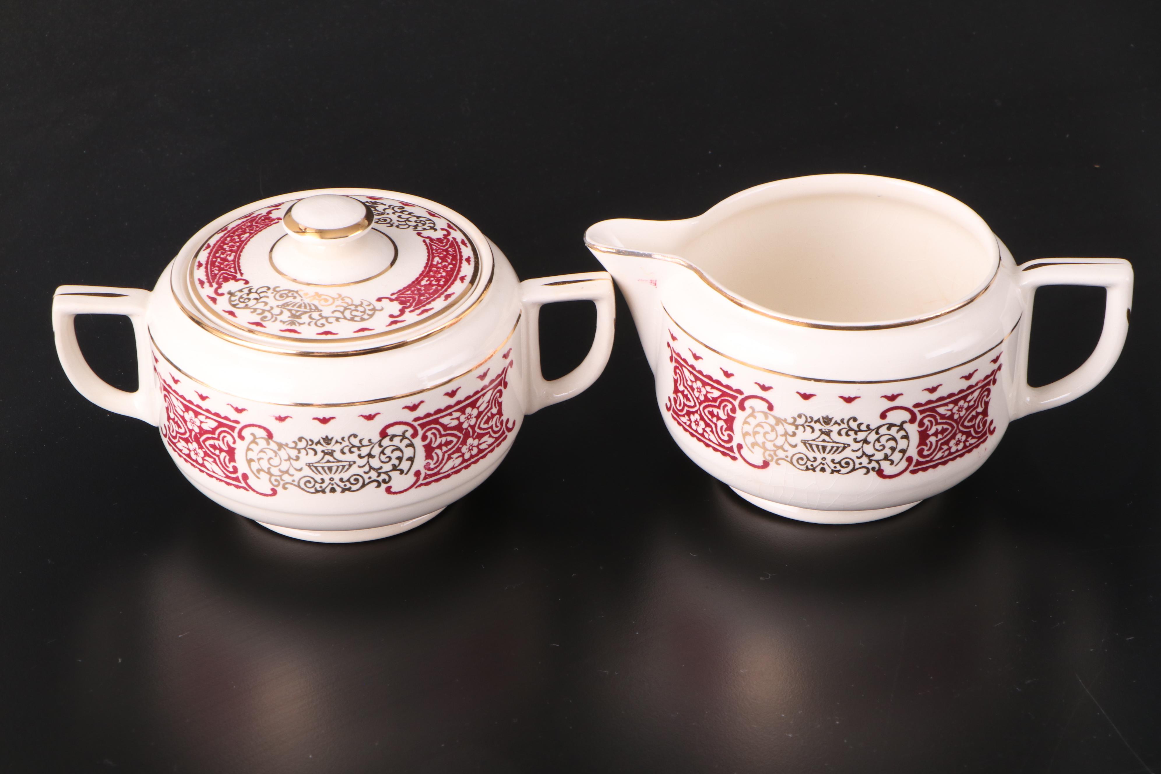 Homer Laughlin "Royal Maroon" Ceramic Dinnerware, 1941-1948