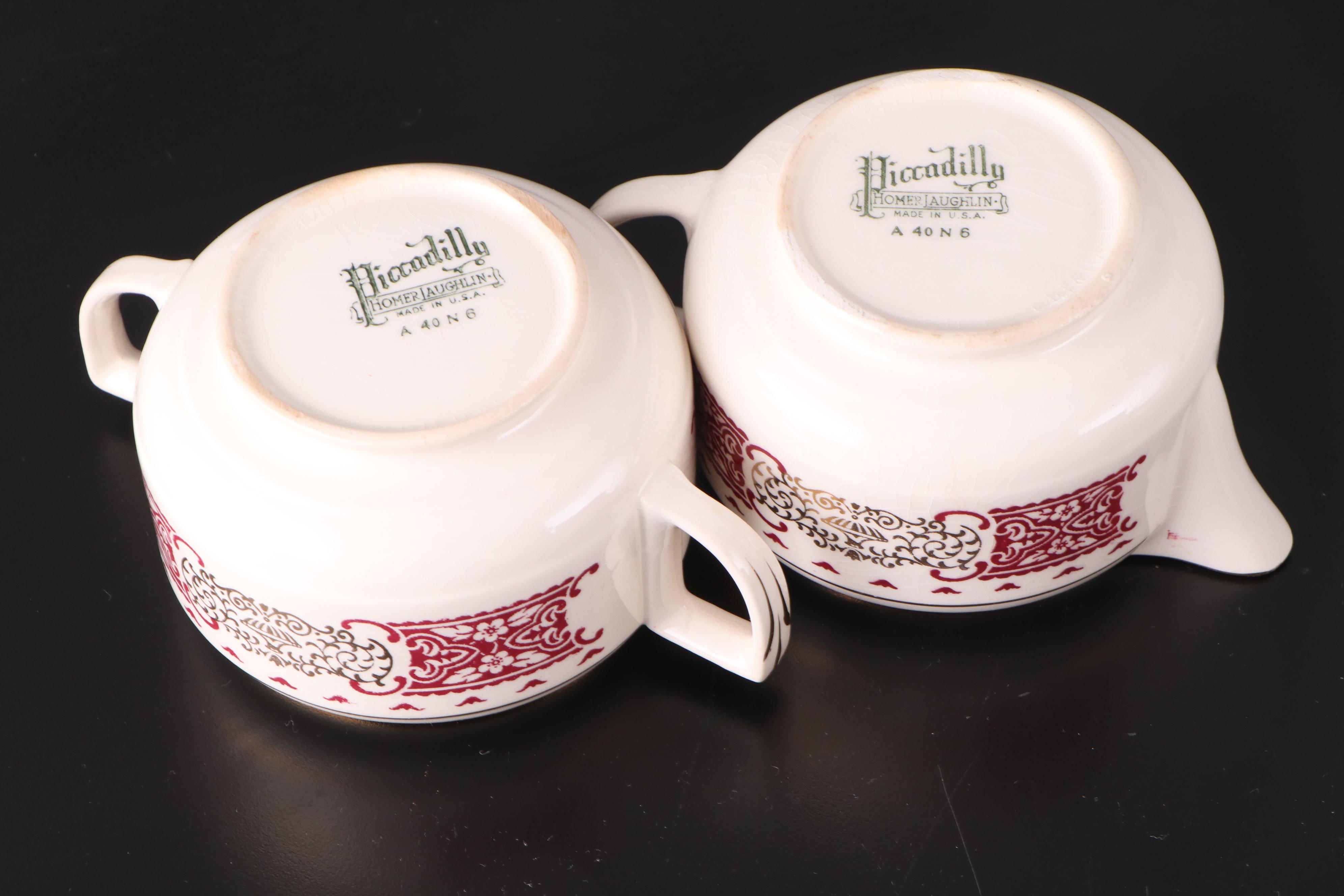 Homer Laughlin "Royal Maroon" Ceramic Dinnerware, 1941-1948