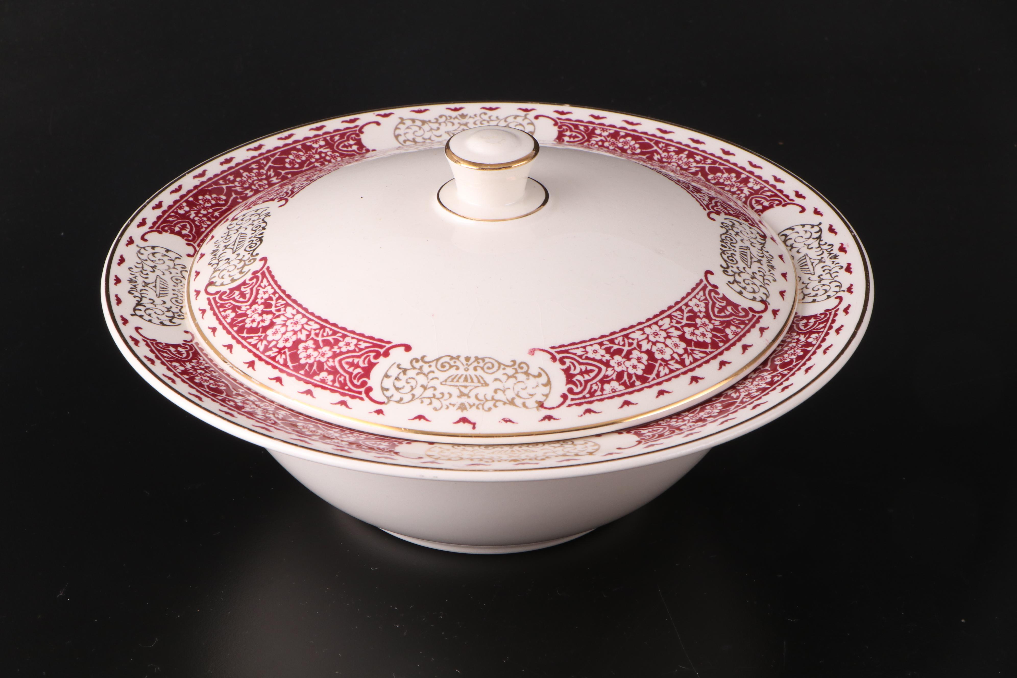Homer Laughlin "Royal Maroon" Ceramic Dinnerware, 1941-1948