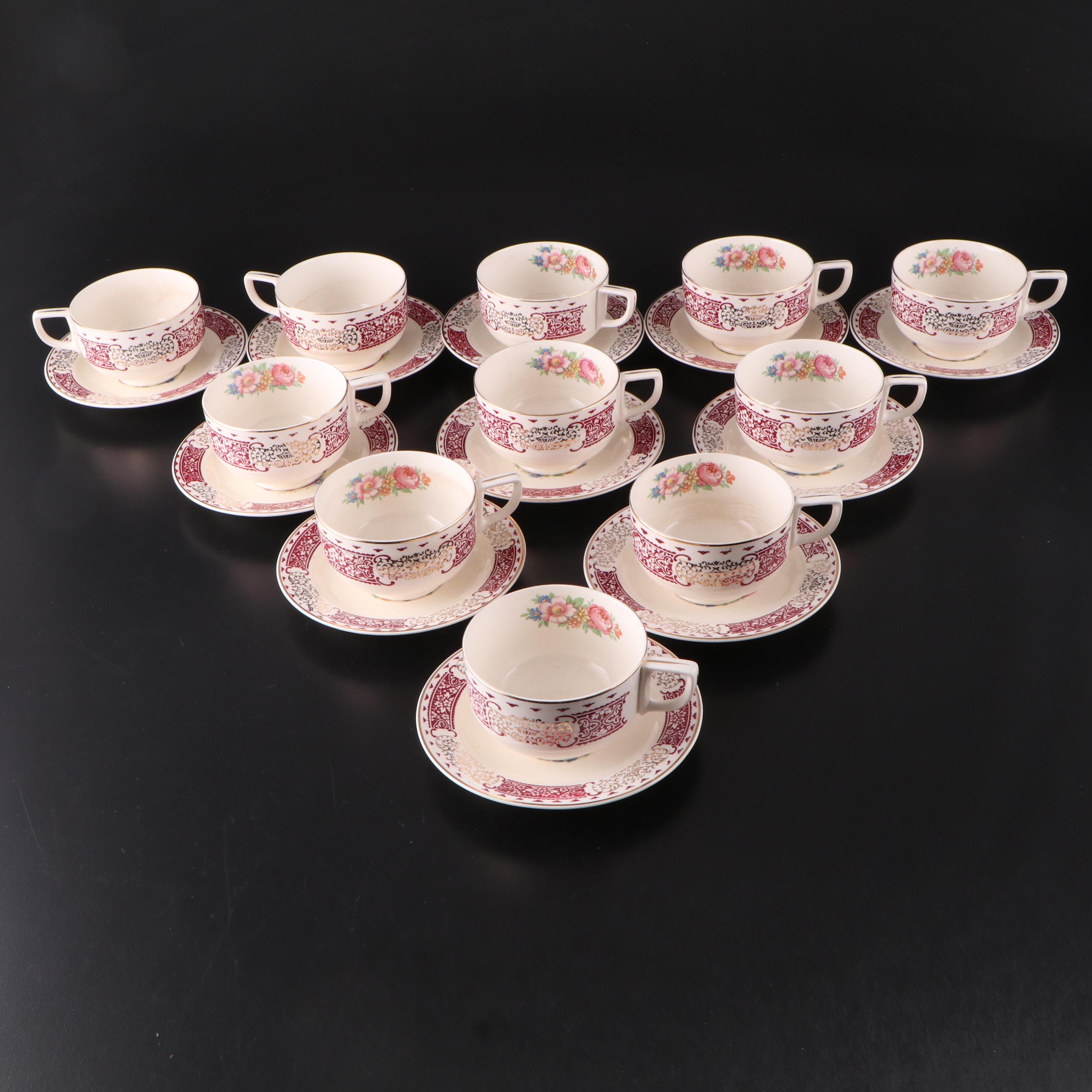 Homer Laughlin "Royal Maroon" Ceramic Dinnerware, 1941-1948