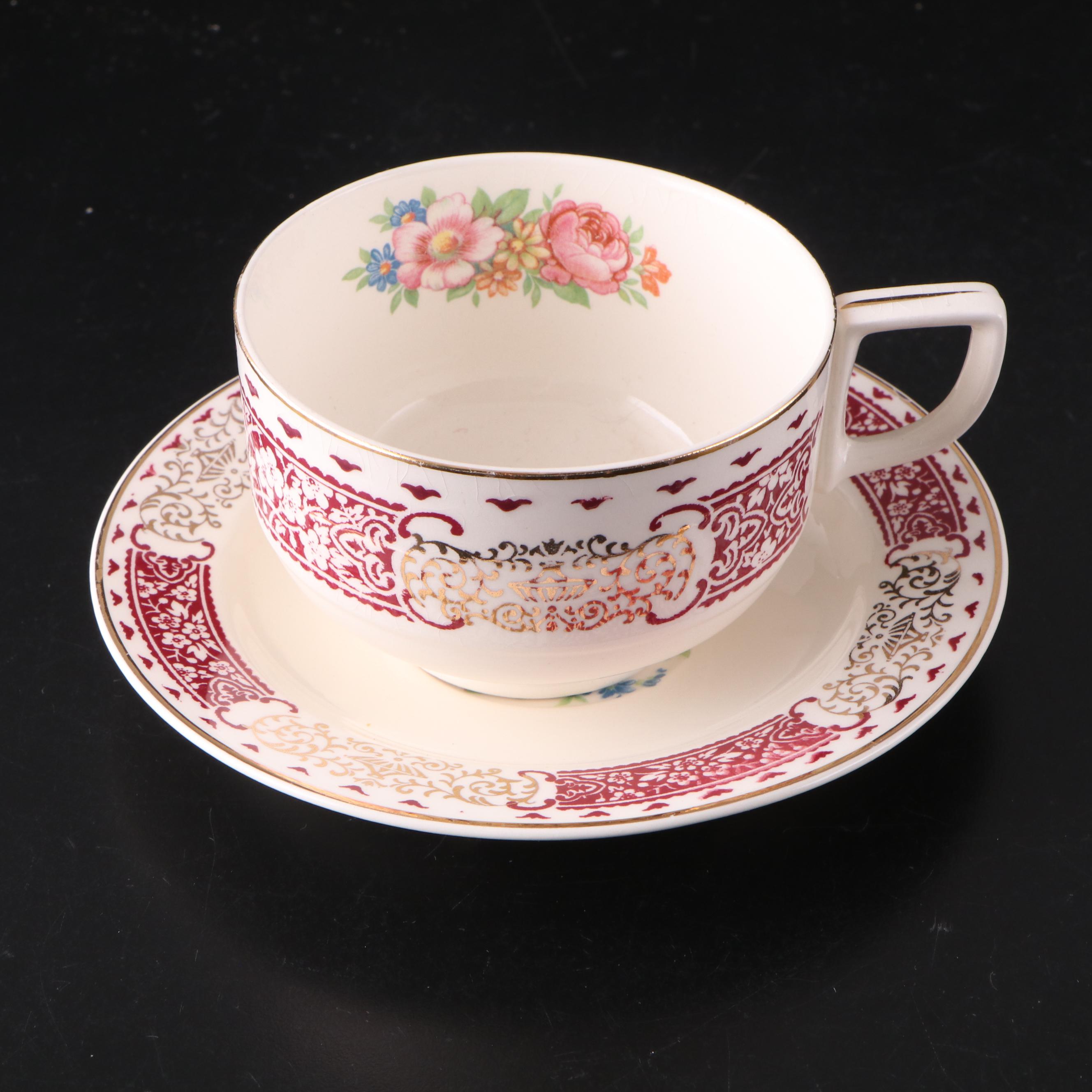 Homer Laughlin "Royal Maroon" Ceramic Dinnerware, 1941-1948