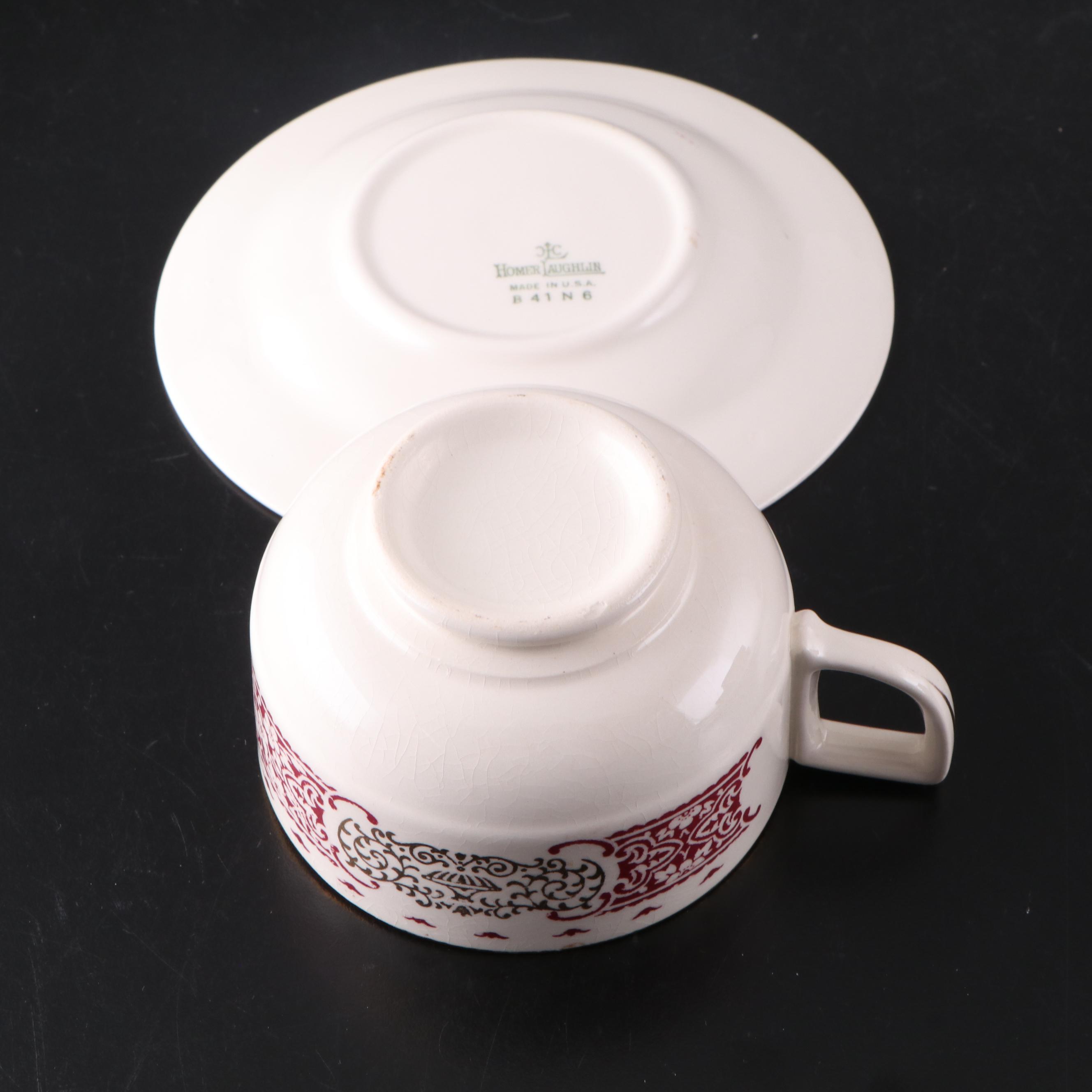 Homer Laughlin "Royal Maroon" Ceramic Dinnerware, 1941-1948