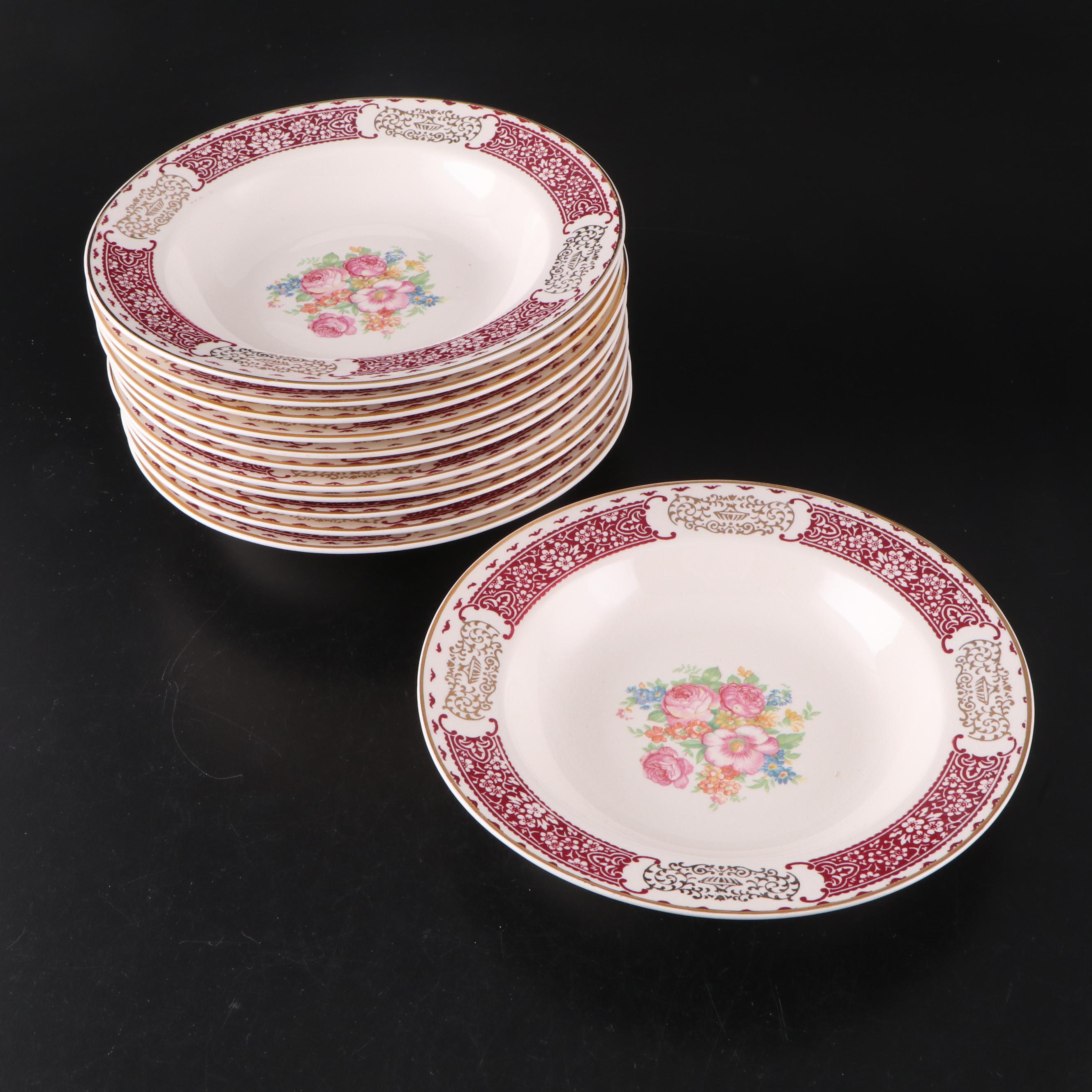 Homer Laughlin "Royal Maroon" Ceramic Dinnerware, 1941-1948