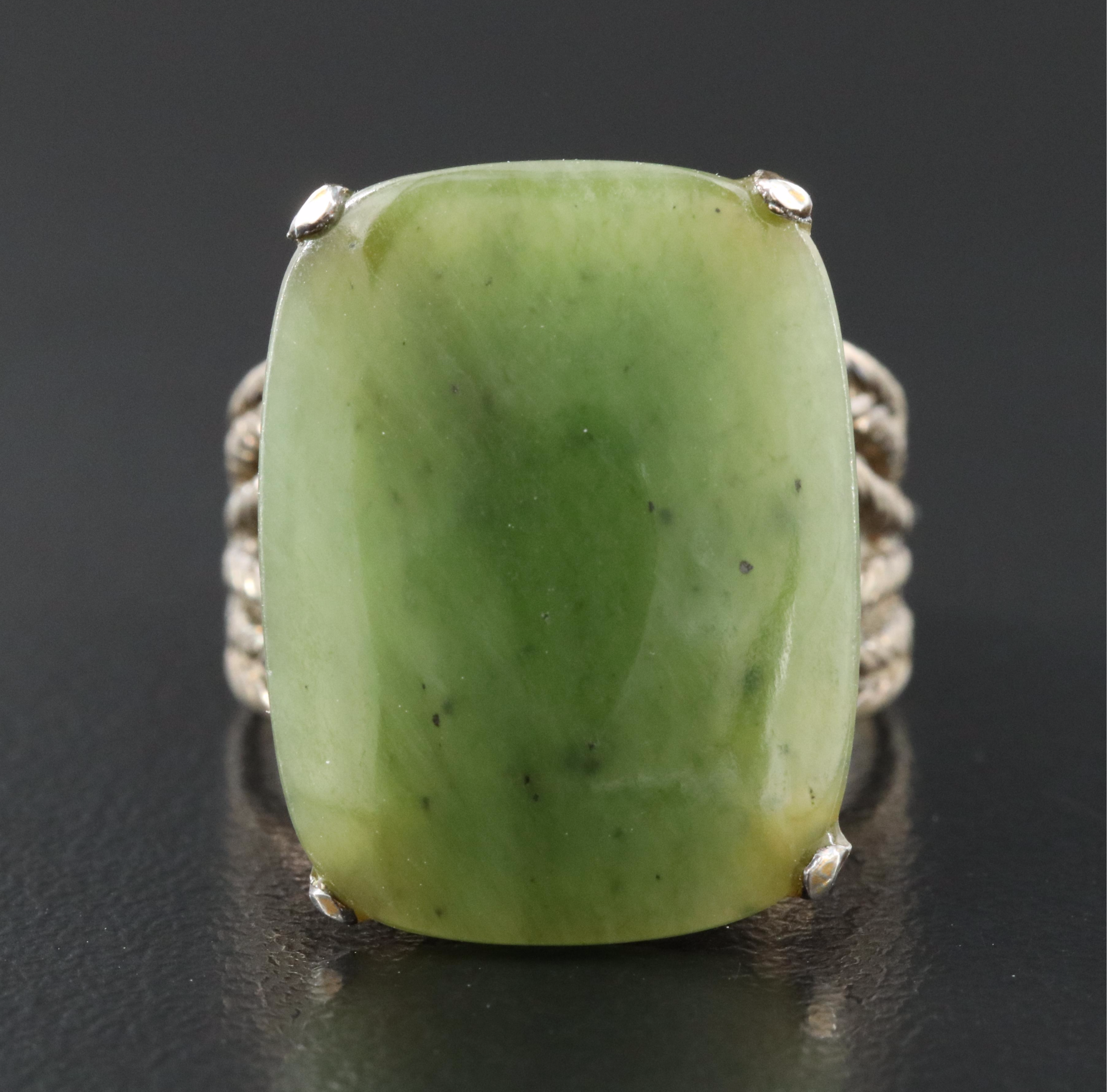 Sterling Nephrite Ring
