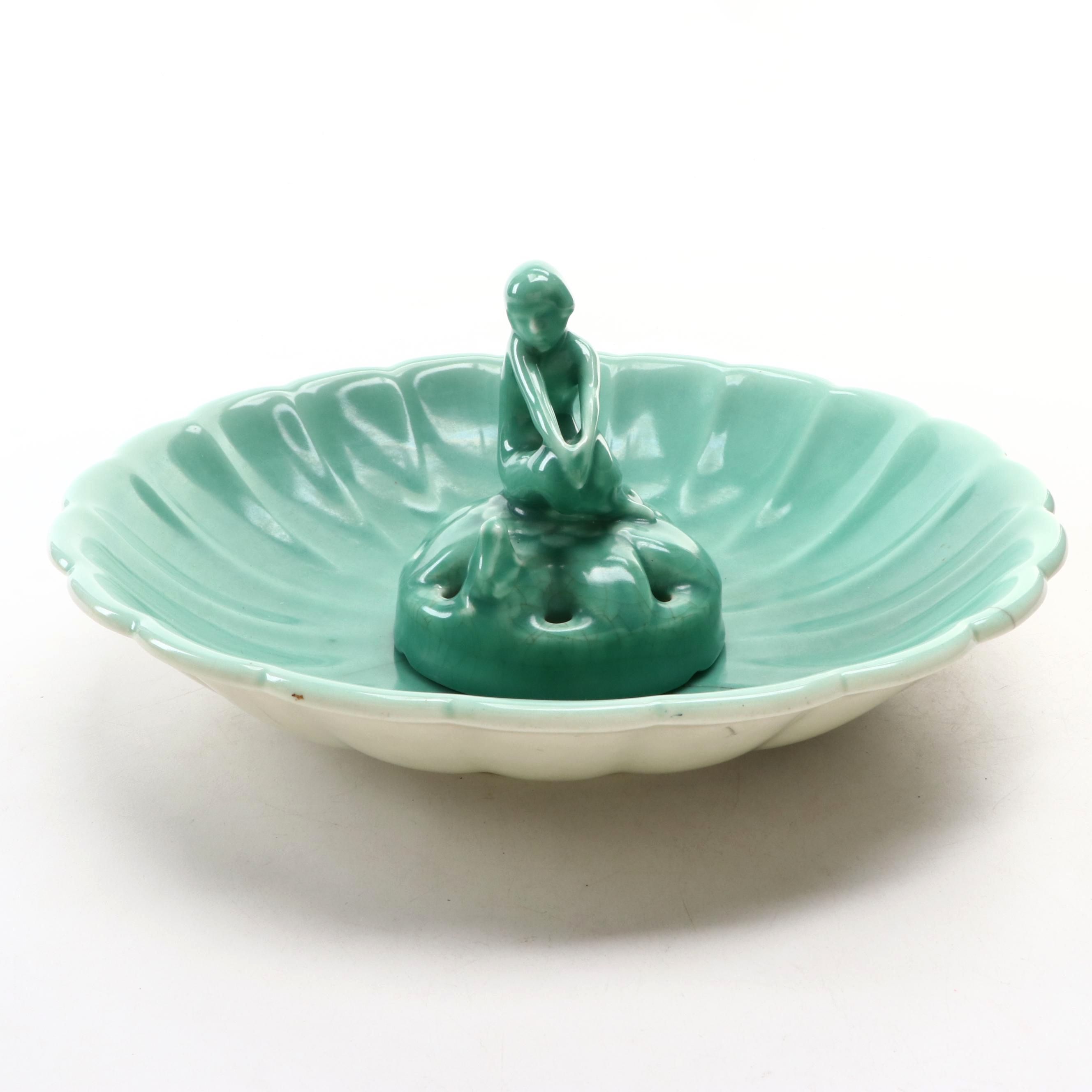 Rookwood Pottery Flower Frog and Bowl, 1930–1931