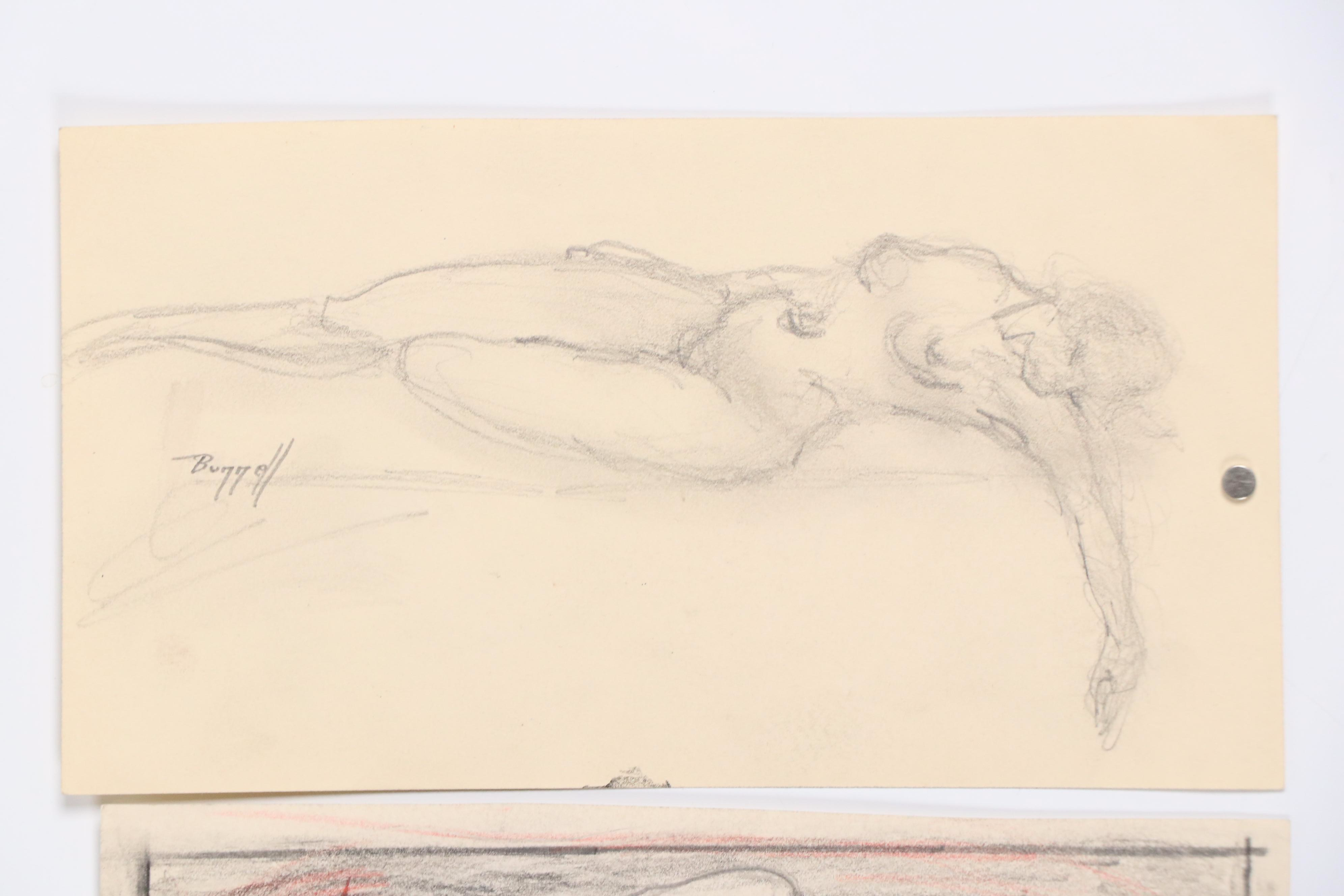 Charles Ragland Bunnell Modern Figural Graphite Drawings, 1949