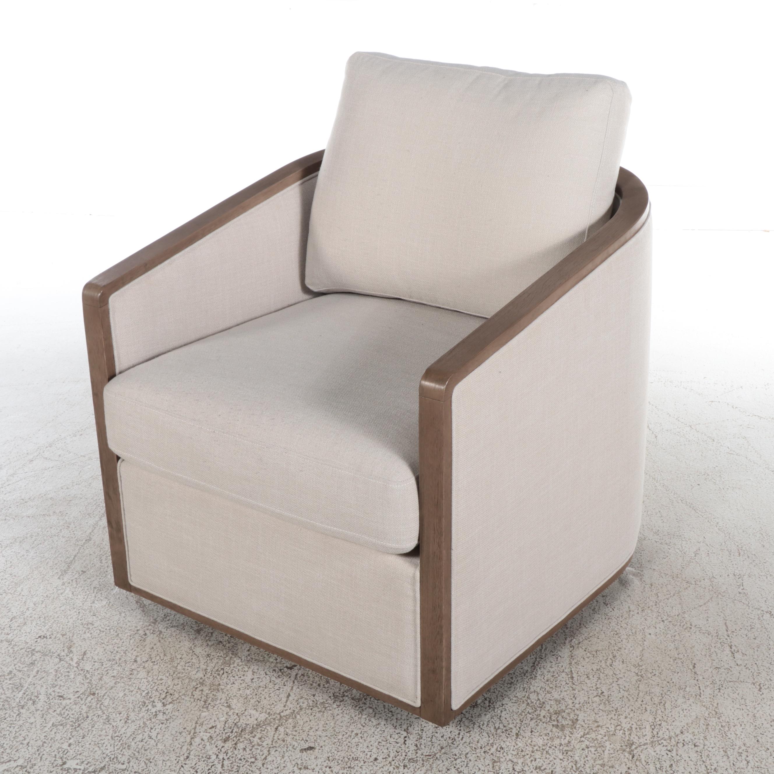 Living Style Swivel Club Chair and Pouf