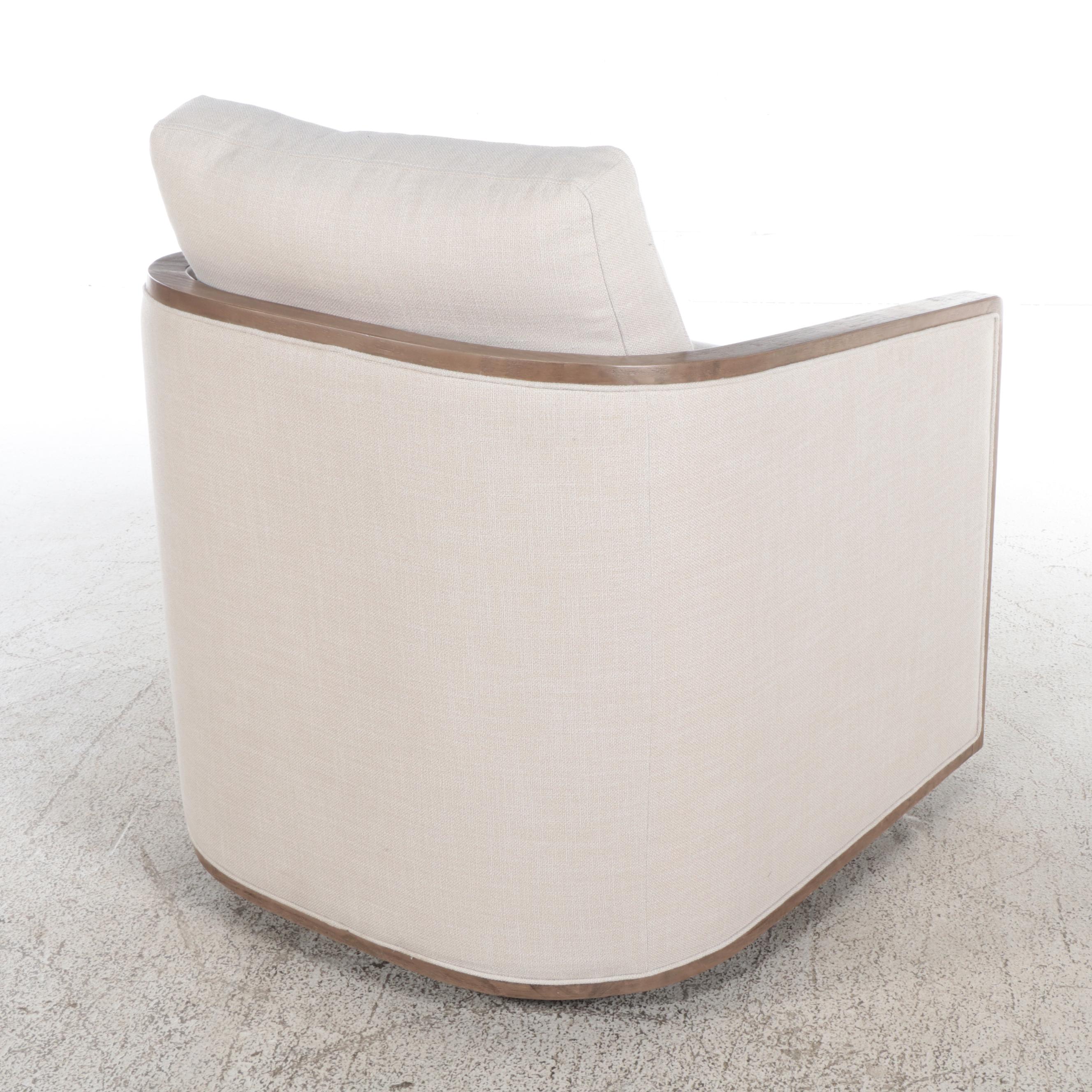 Living Style Swivel Club Chair and Pouf