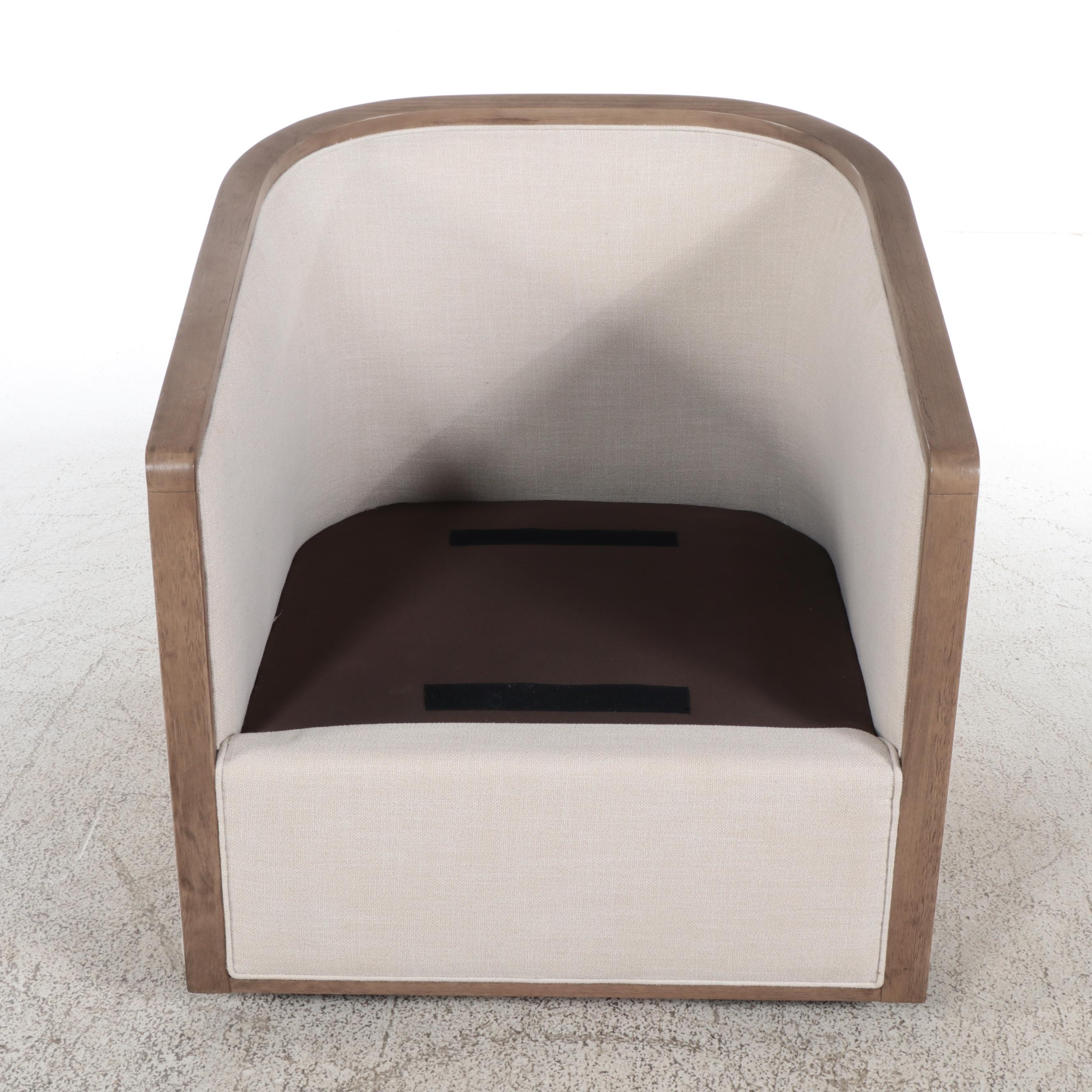 Living Style Swivel Club Chair and Pouf