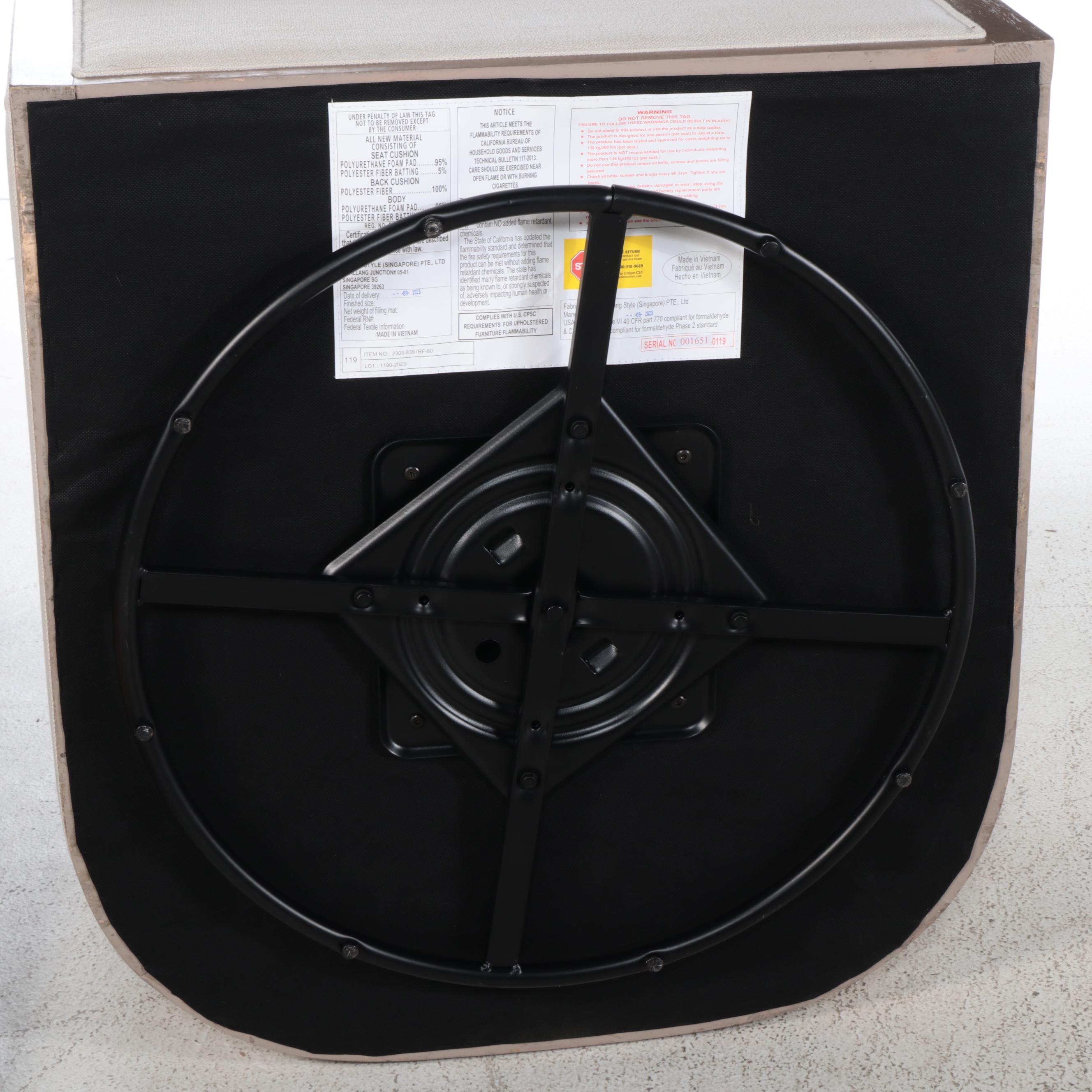 Living Style Swivel Club Chair and Pouf