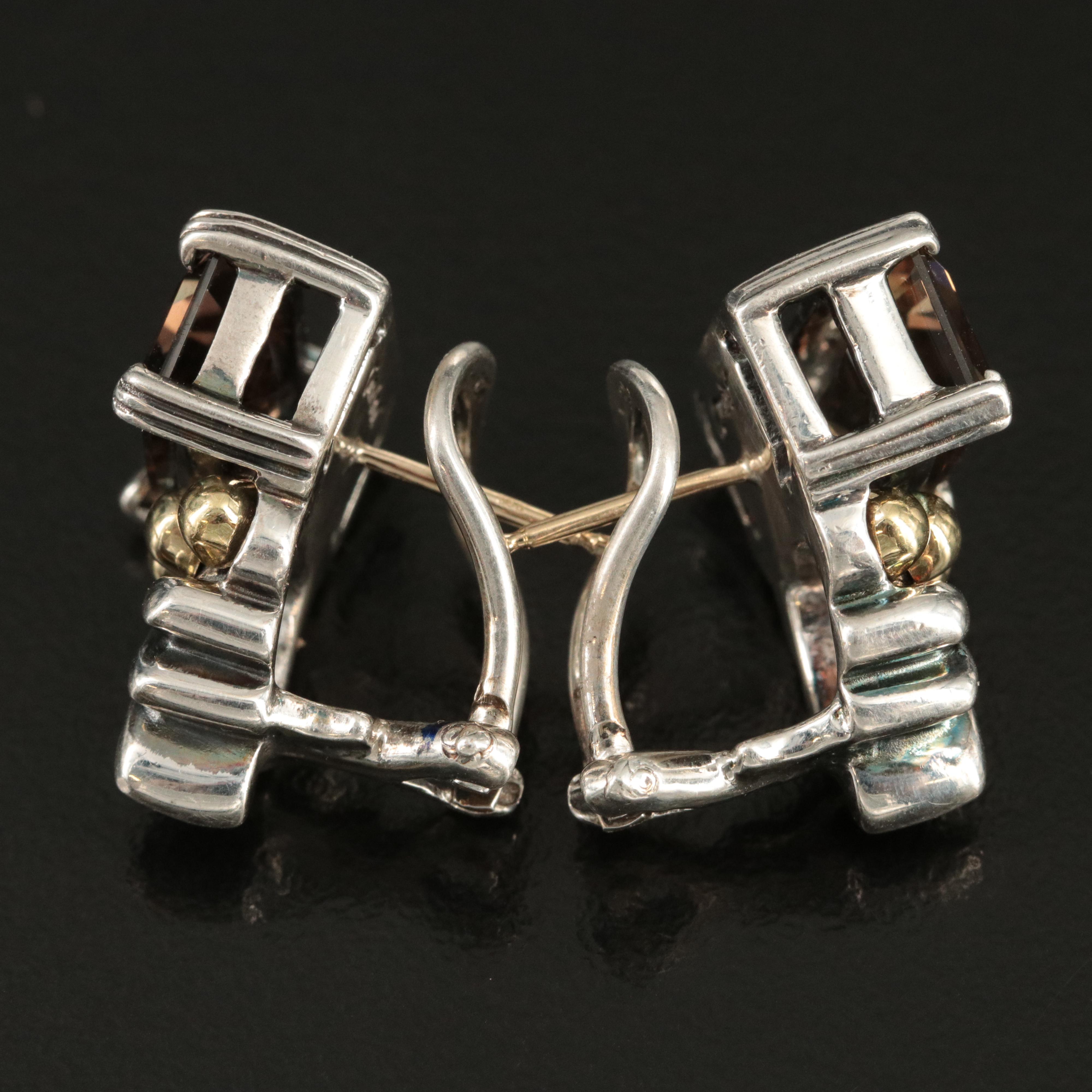 Caviar by Lagos Sterling and Smoky Quartz Earrings with 18K Accents