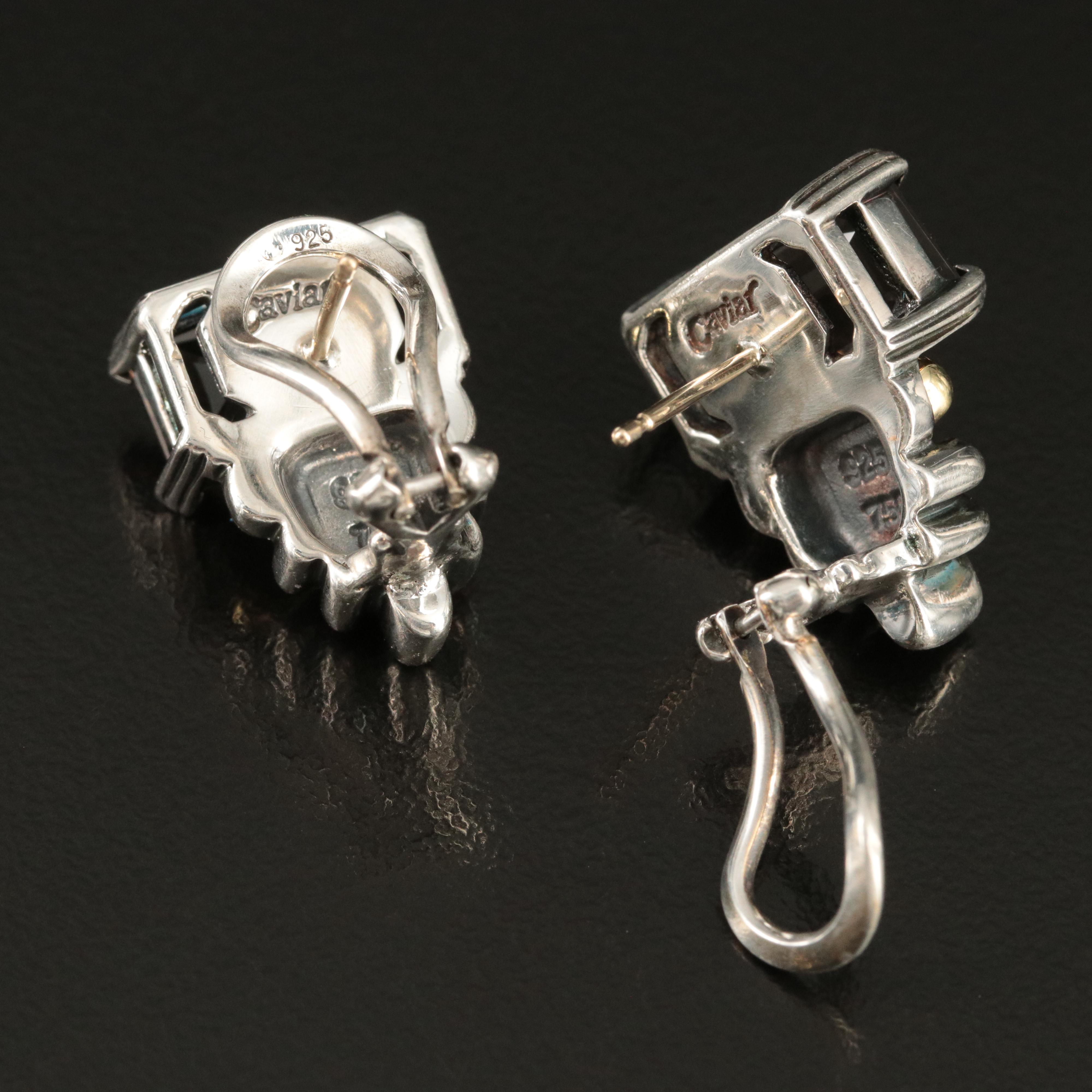 Caviar by Lagos Sterling and Smoky Quartz Earrings with 18K Accents