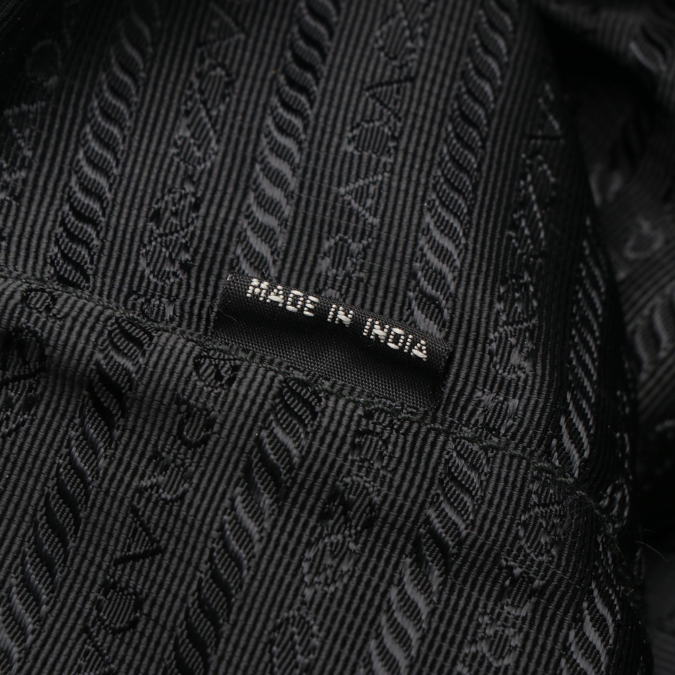 Prada Black Nylon and Leather Tote Bag