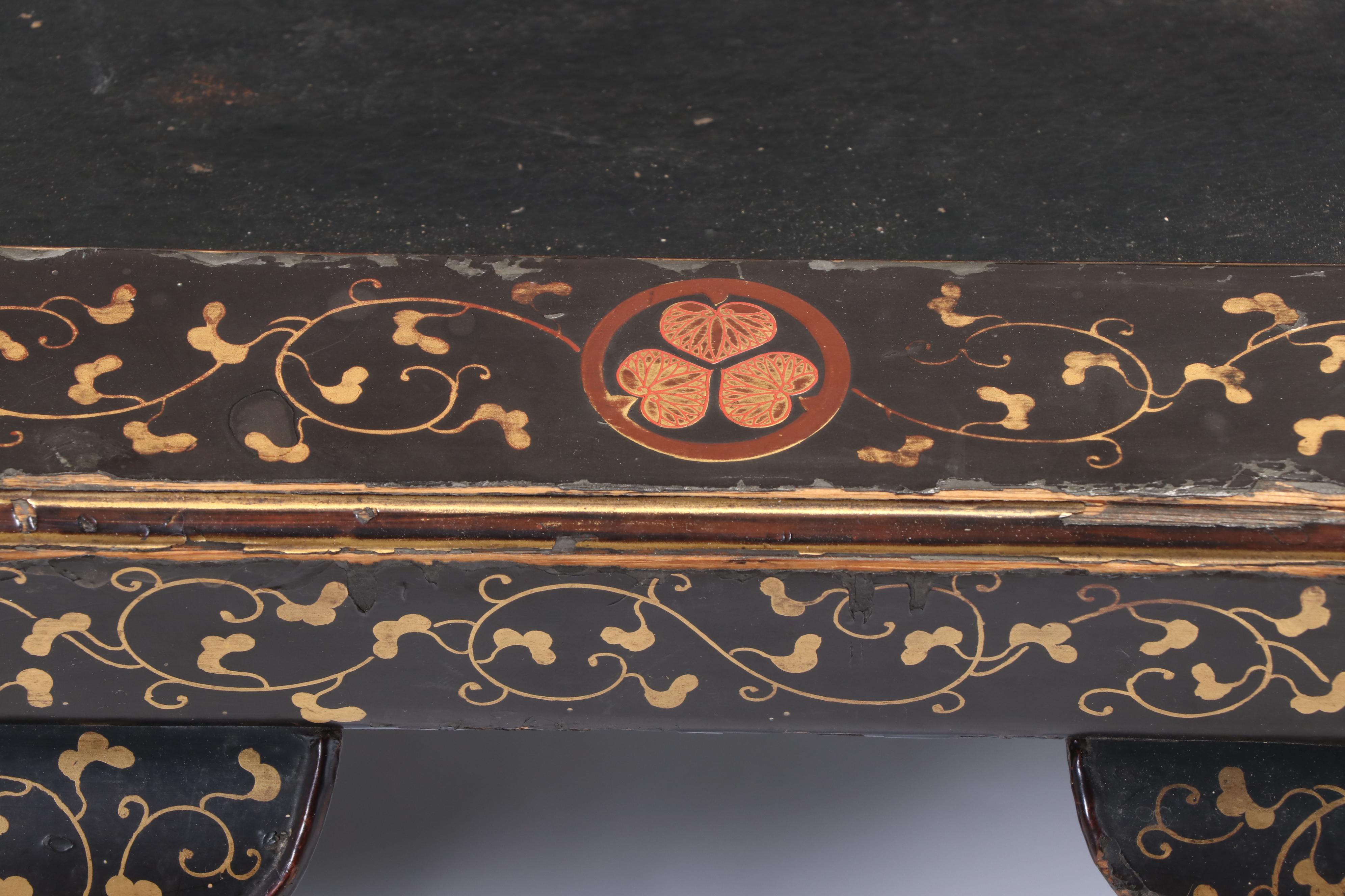Japanese Brass-Mounted and Lacquered Hibachi Stand, 19th Century and Adapted