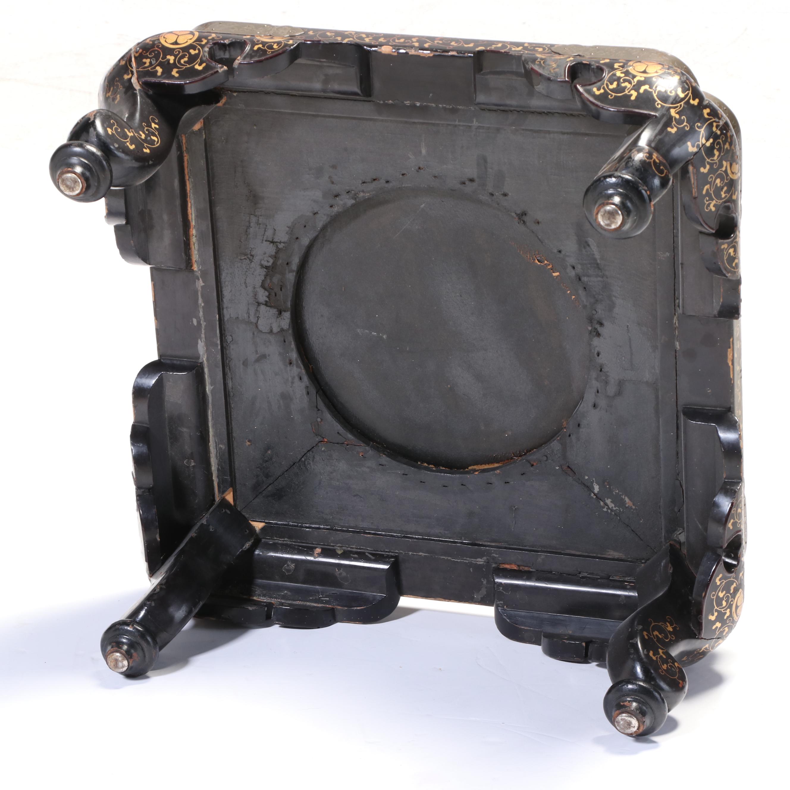 Japanese Brass-Mounted and Lacquered Hibachi Stand, 19th Century and Adapted