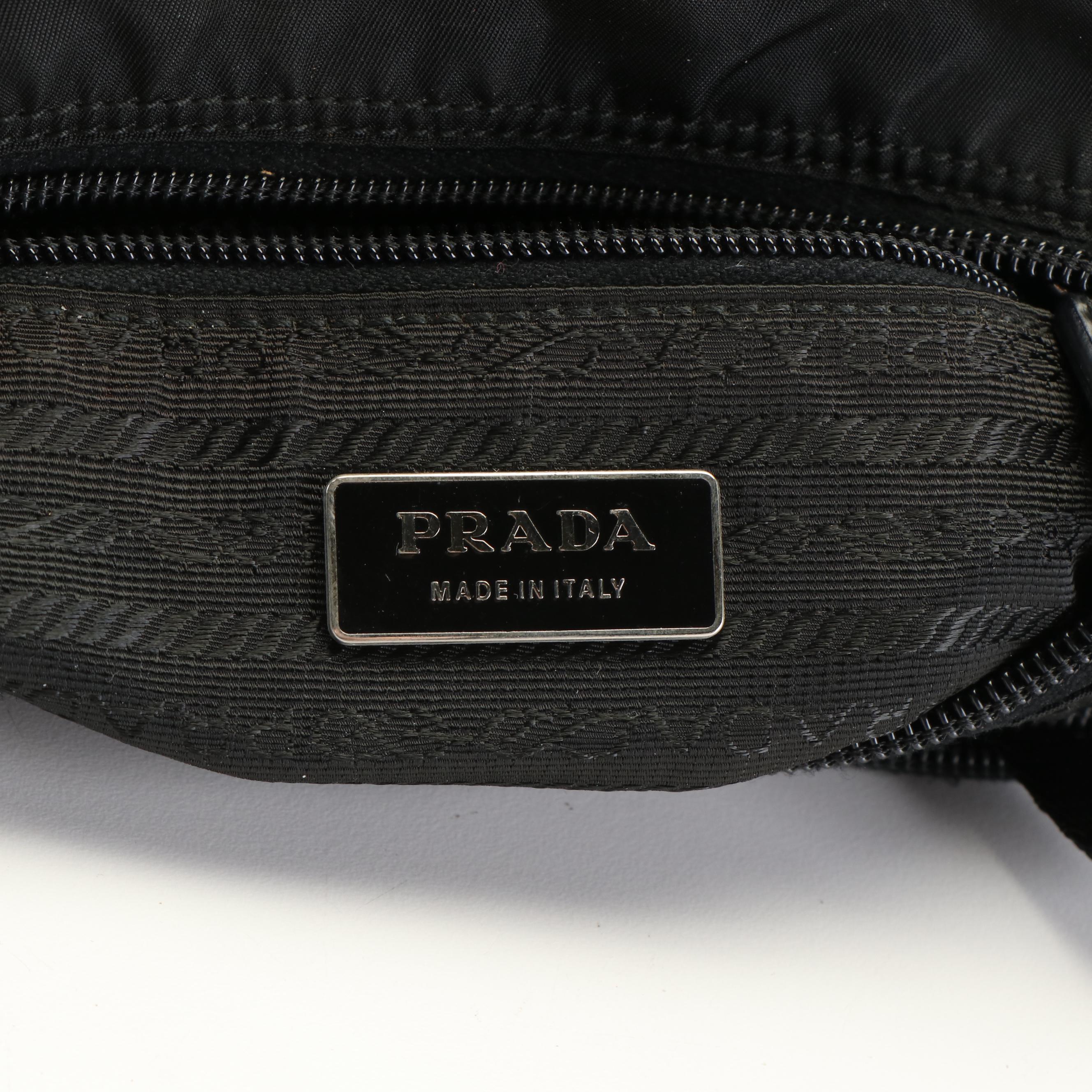 Prada Triangle Logo Black Tessuto Nylon Messenger Bag