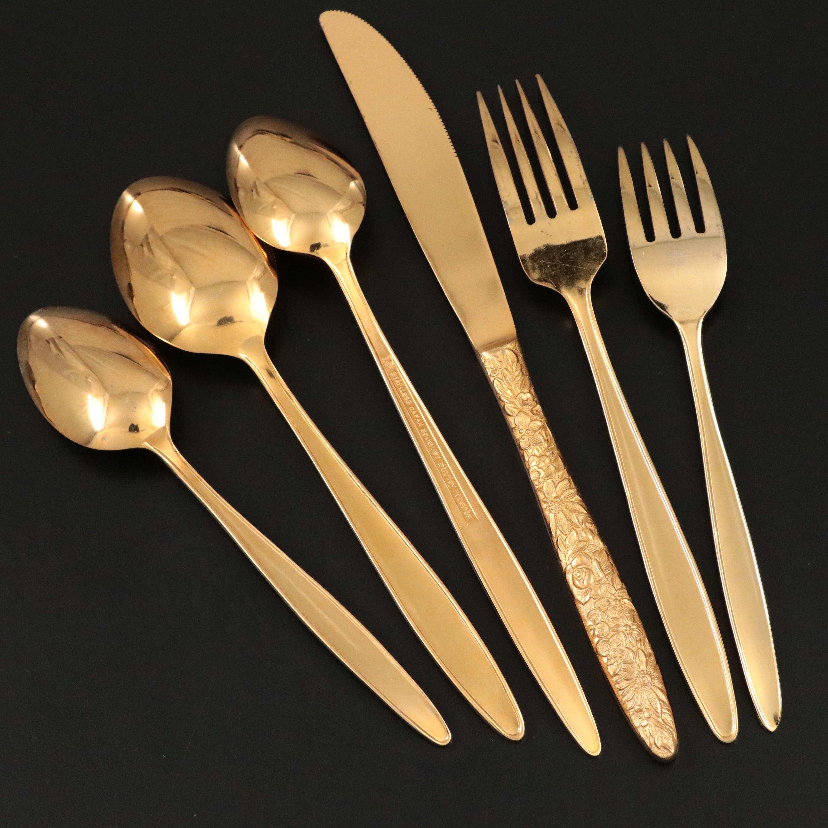 Stanley Roberts "Golden Bouquet" Stainless Steel Flatware