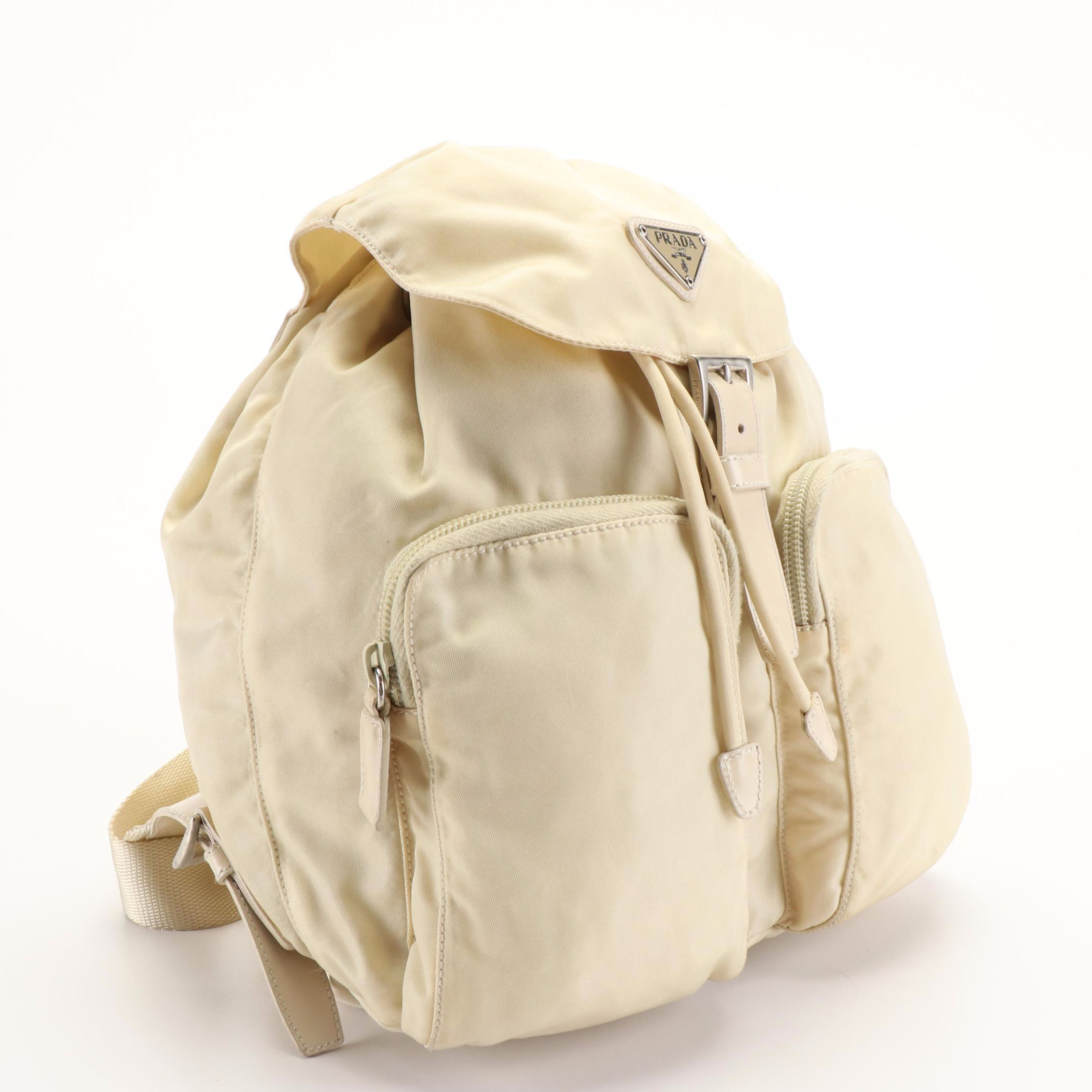 Prada Ivory Tessuto Nylon Backpack