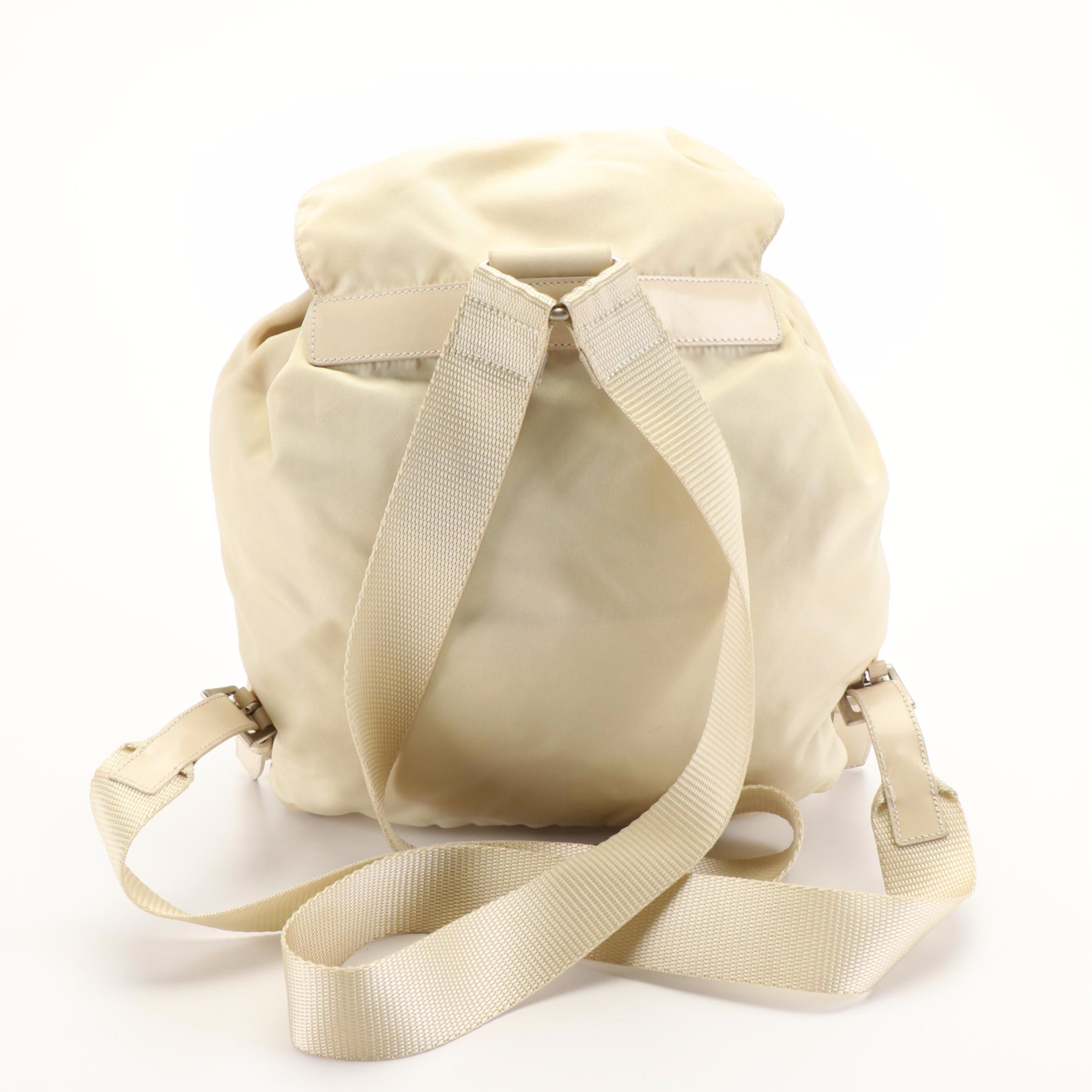 Prada Ivory Tessuto Nylon Backpack