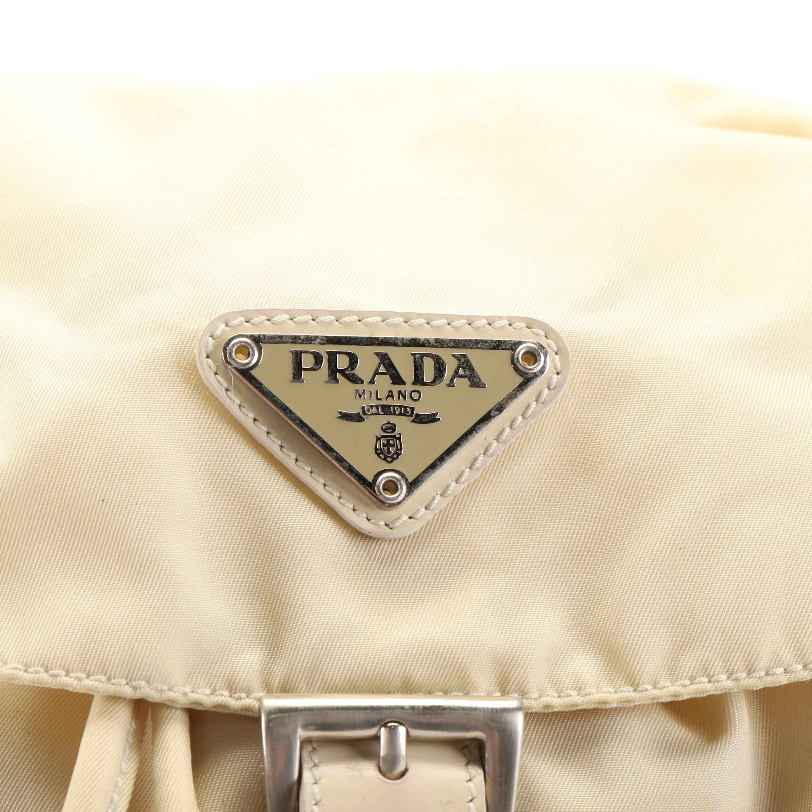Prada Ivory Tessuto Nylon Backpack
