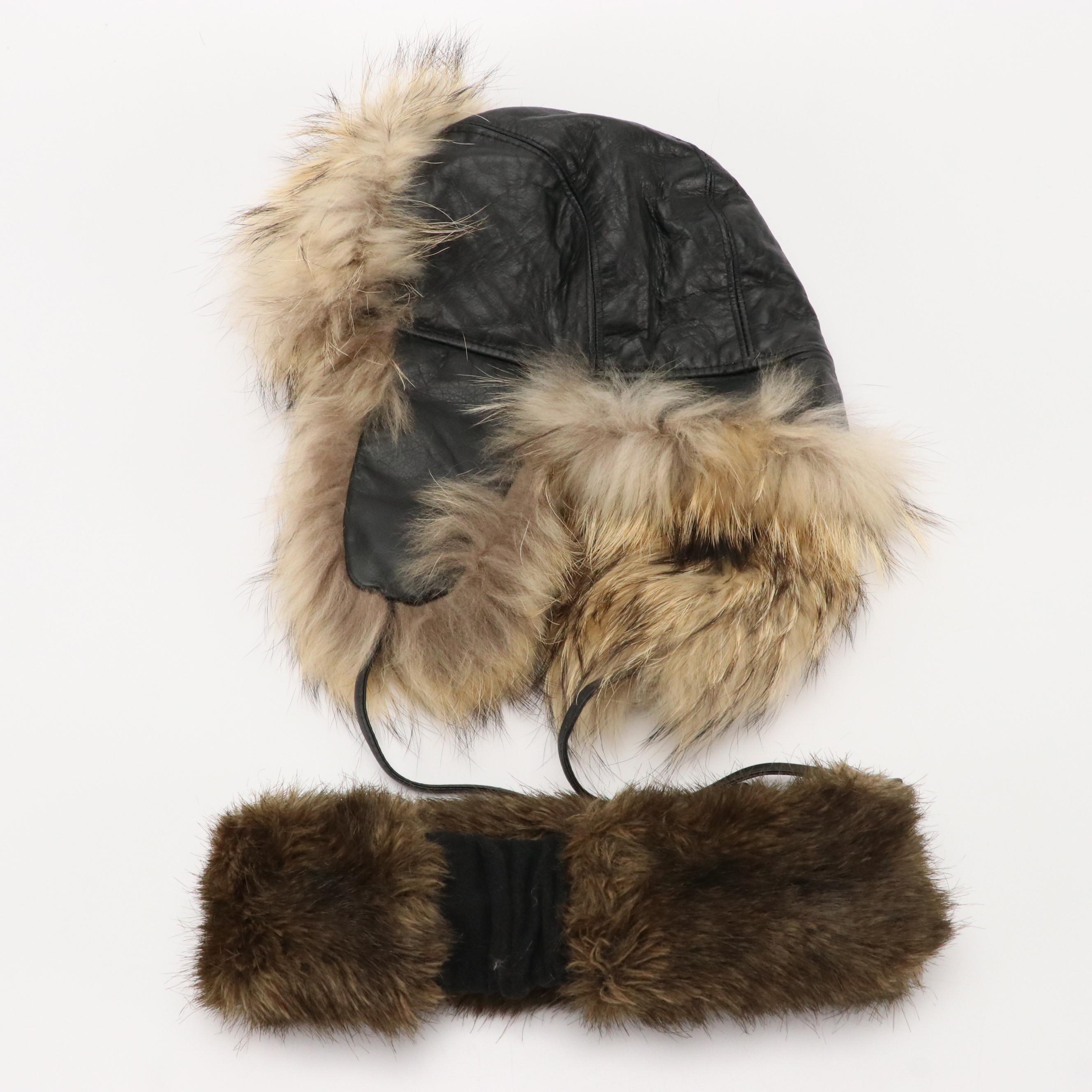 Neiman Marcus Fox Fur Trim Gloves, Other Tanuki Fur/Leather Trapper Hat, More